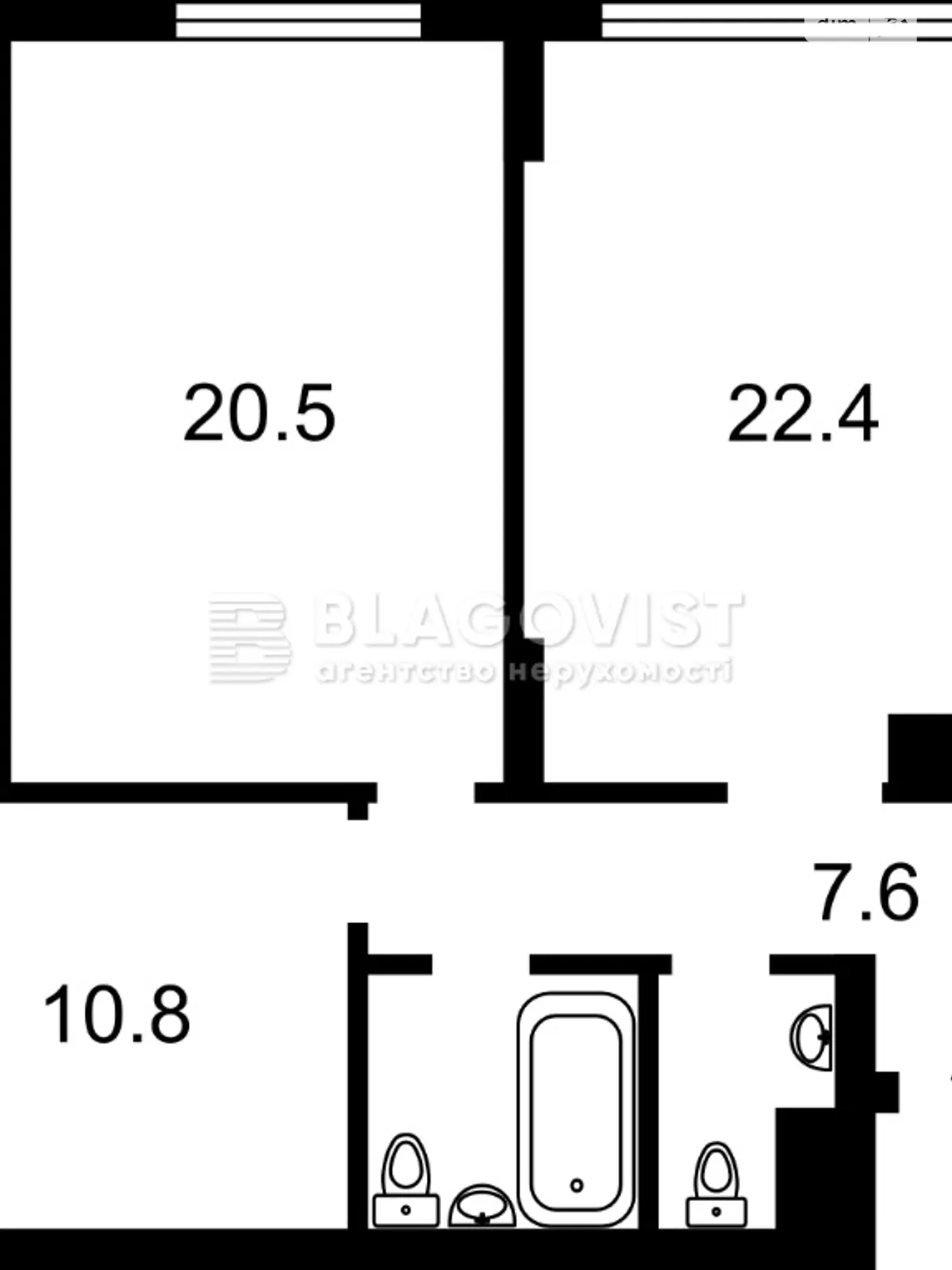 Продается 2-комнатная квартира 66.9 кв. м в Киеве, ул. Евгения Сверстюка, 6Е