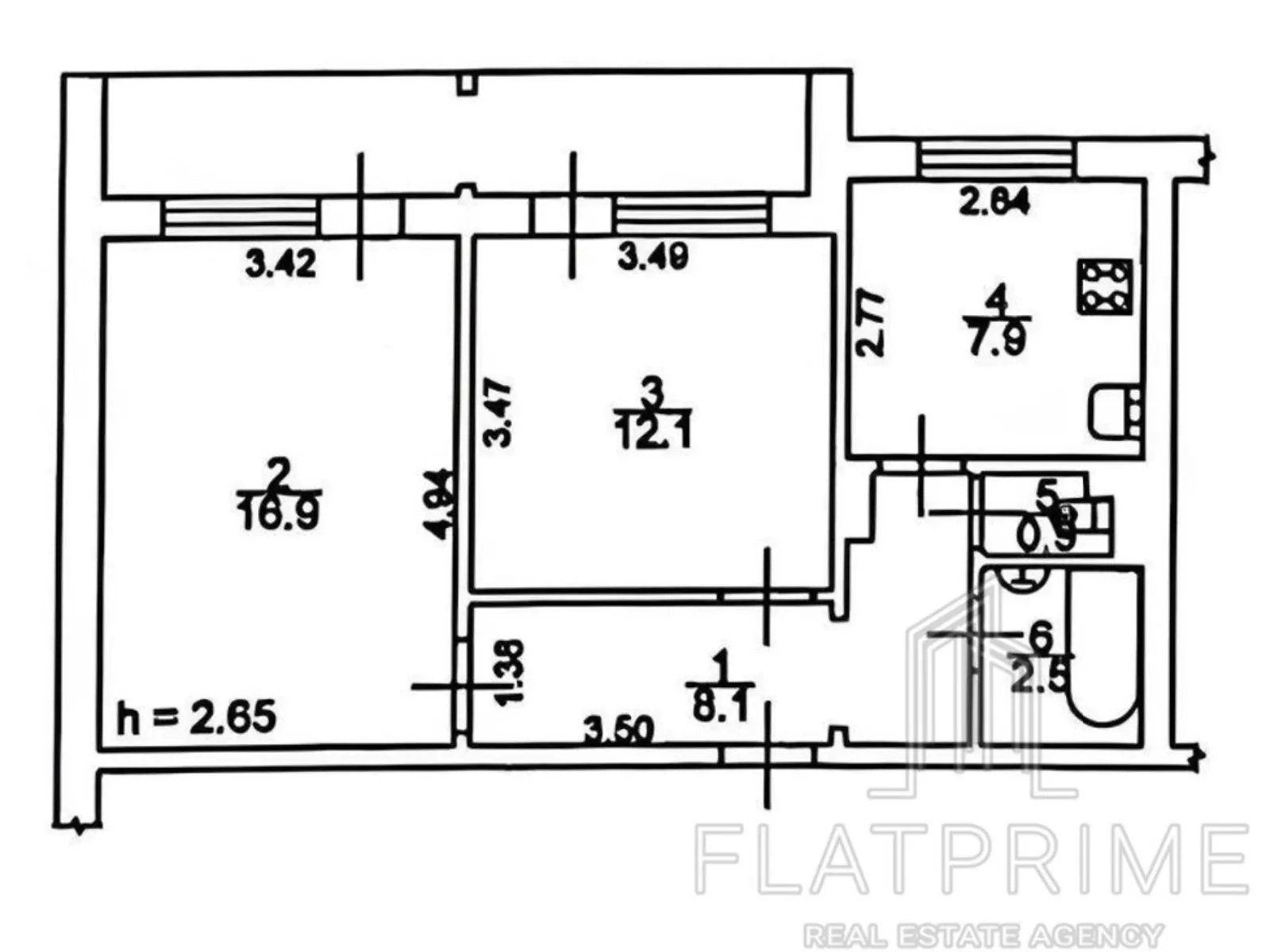 Продается 2-комнатная квартира 55.9 кв. м в Киеве, ул. Петропавловская, 11