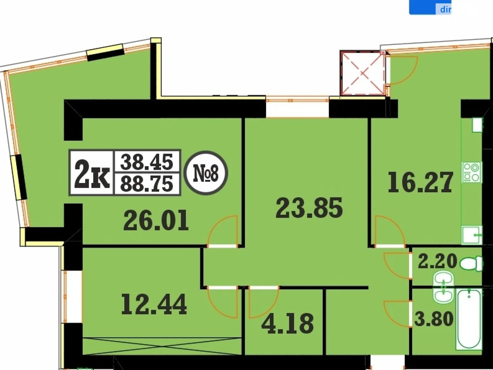 Продается 3-комнатная квартира 89 кв. м в Хмельницком, ул. Заречанская, 3/3Б - фото 1