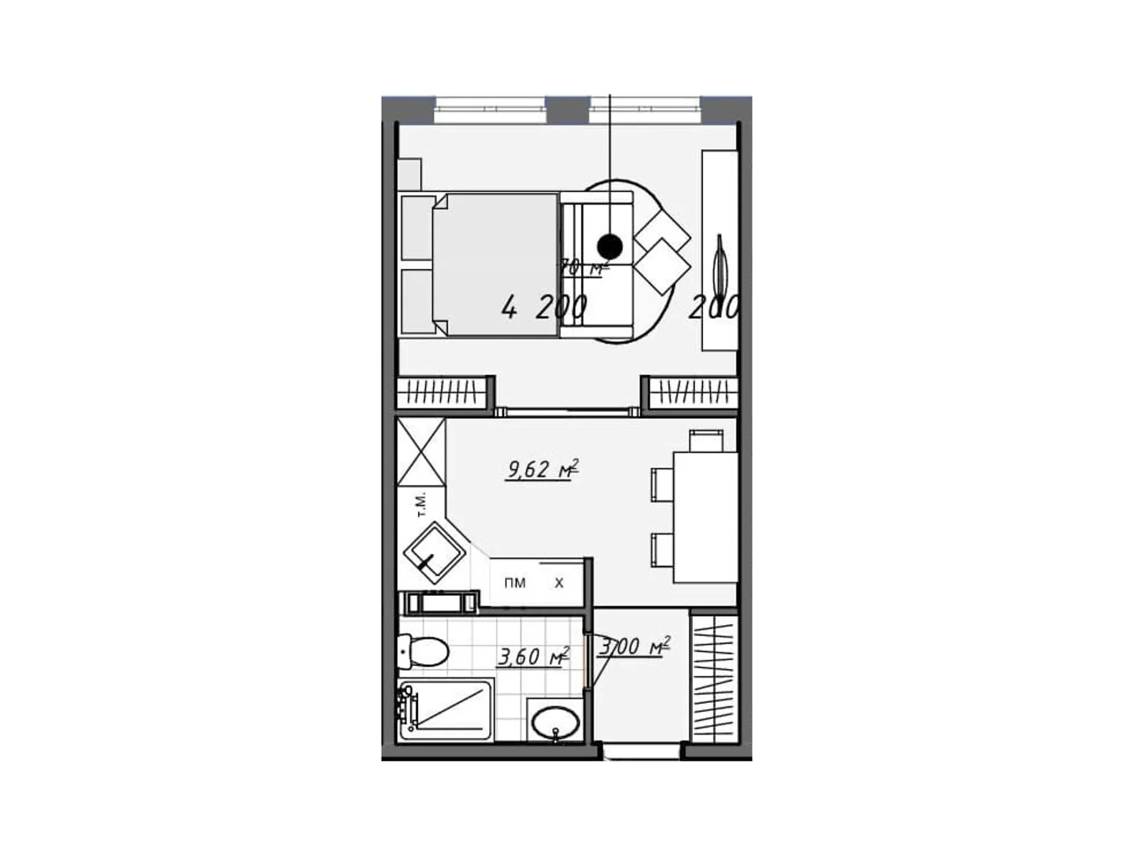 Продается 1-комнатная квартира 31.4 кв. м в Софиевской Борщаговке, ул. Полесская, 2Б