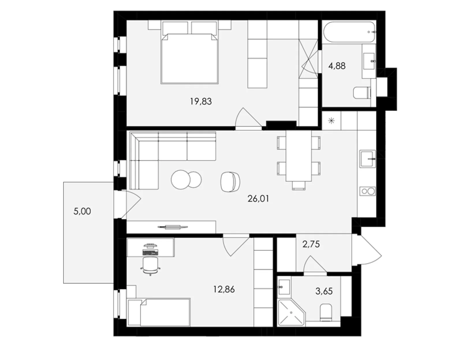 Продается 2-комнатная квартира 71 кв. м в Сокольниках, ул. Героев Майдана