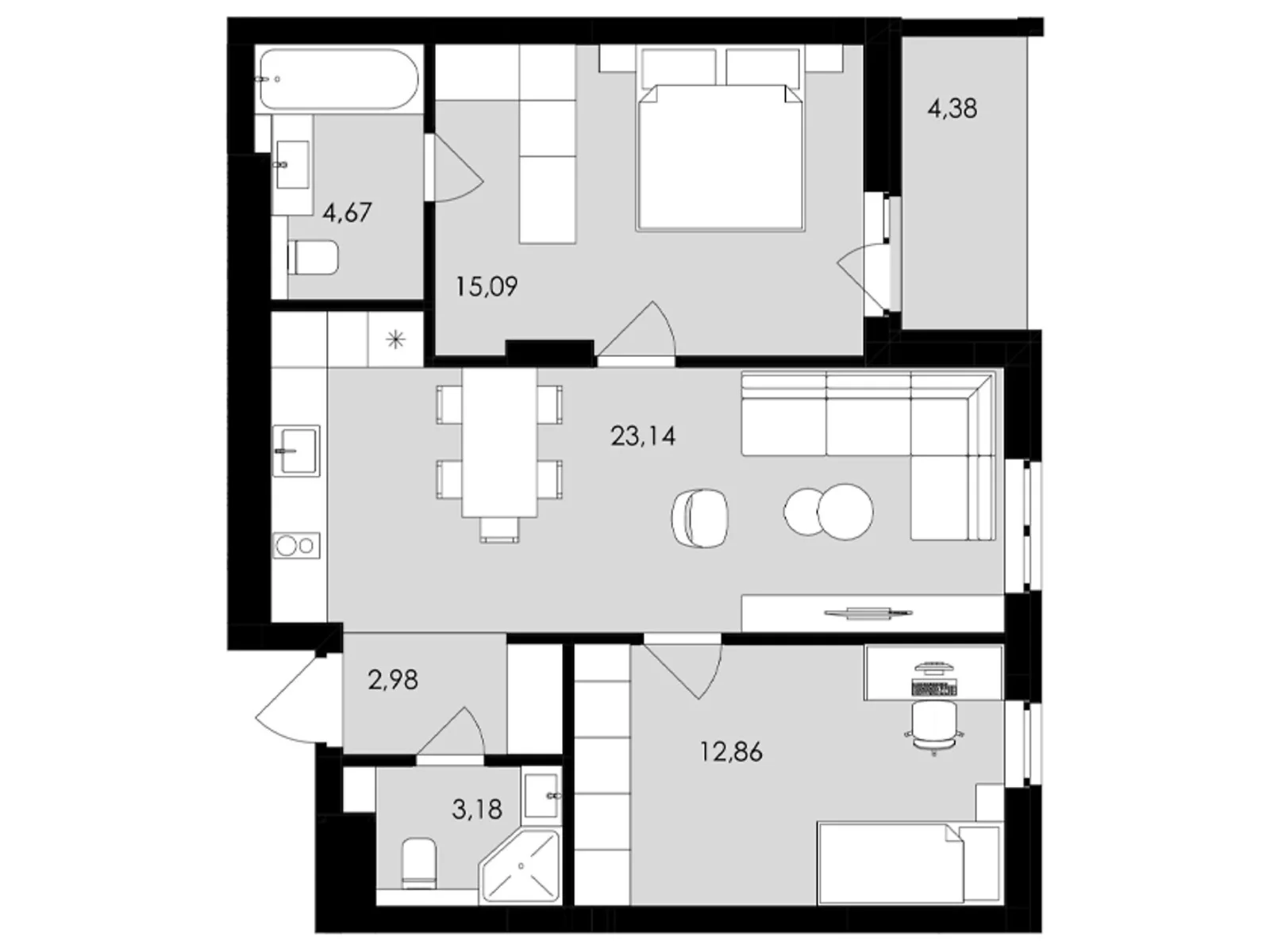 Продается 2-комнатная квартира 64.13 кв. м в Сокольниках, ул. Героев Майдана - фото 1