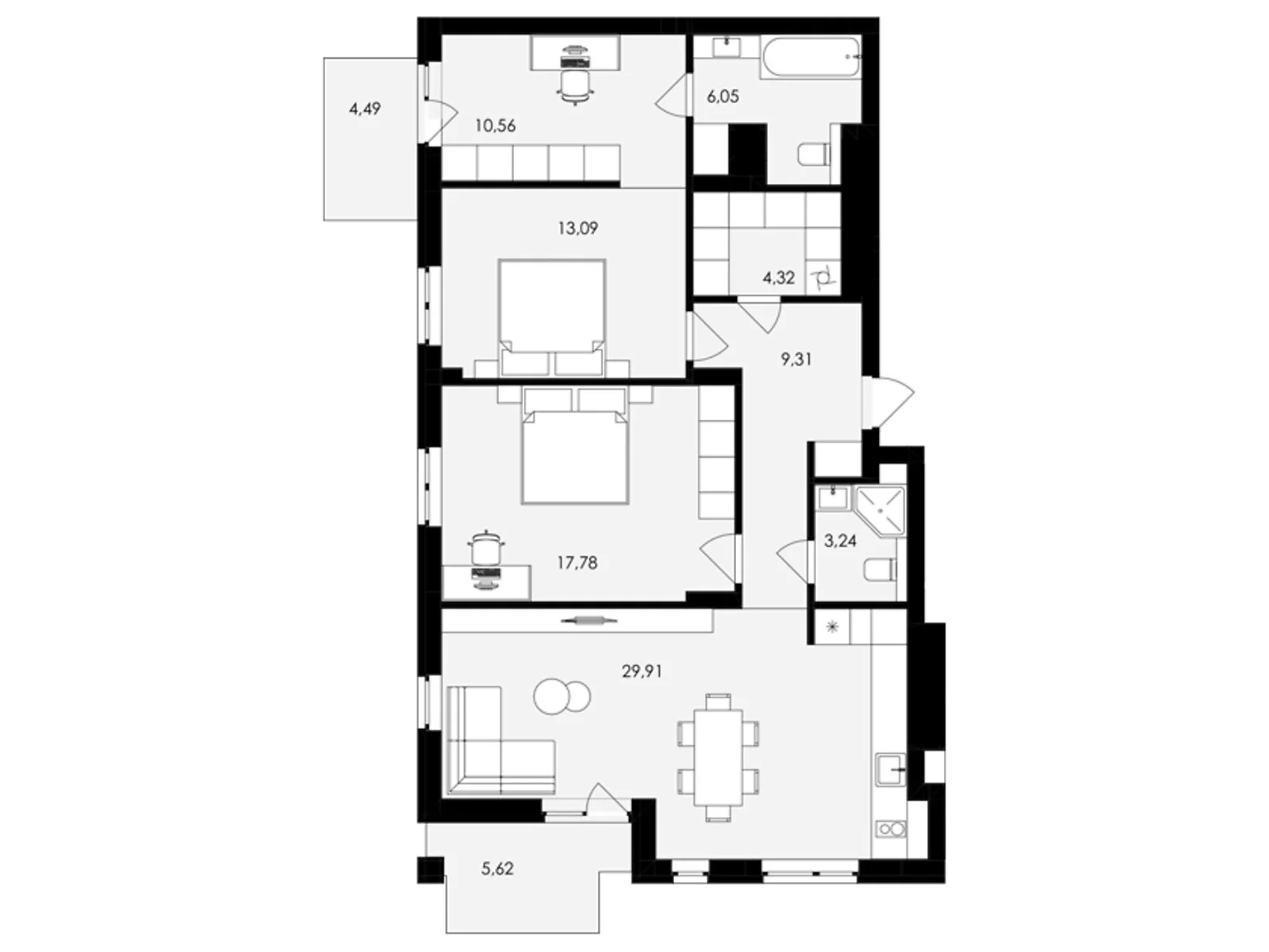 Продается 3-комнатная квартира 99 кв. м в Сокольниках, ул. Героев Майдана - фото 1