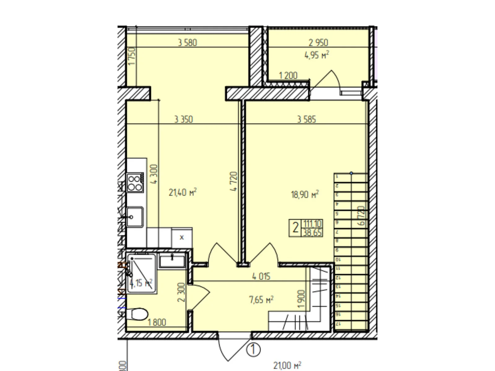 Продается 2-комнатная квартира 111.1 кв. м в Хмельницком, просп. Мира