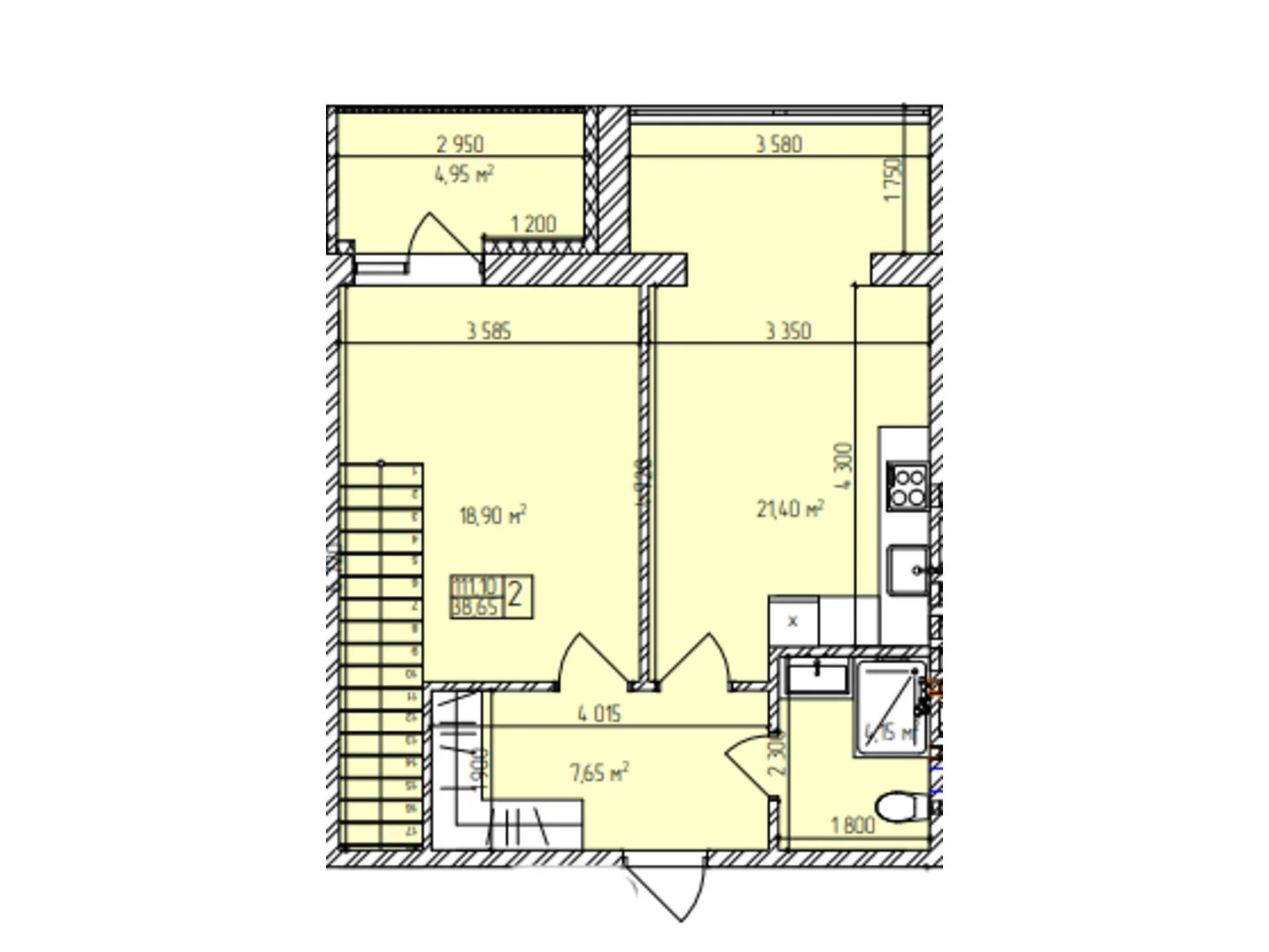 Продается 2-комнатная квартира 111.1 кв. м в Хмельницком, просп. Мира