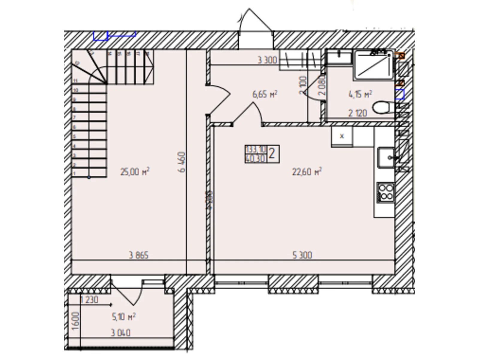 Продается 2-комнатная квартира 133.1 кв. м в Хмельницком, просп. Мира