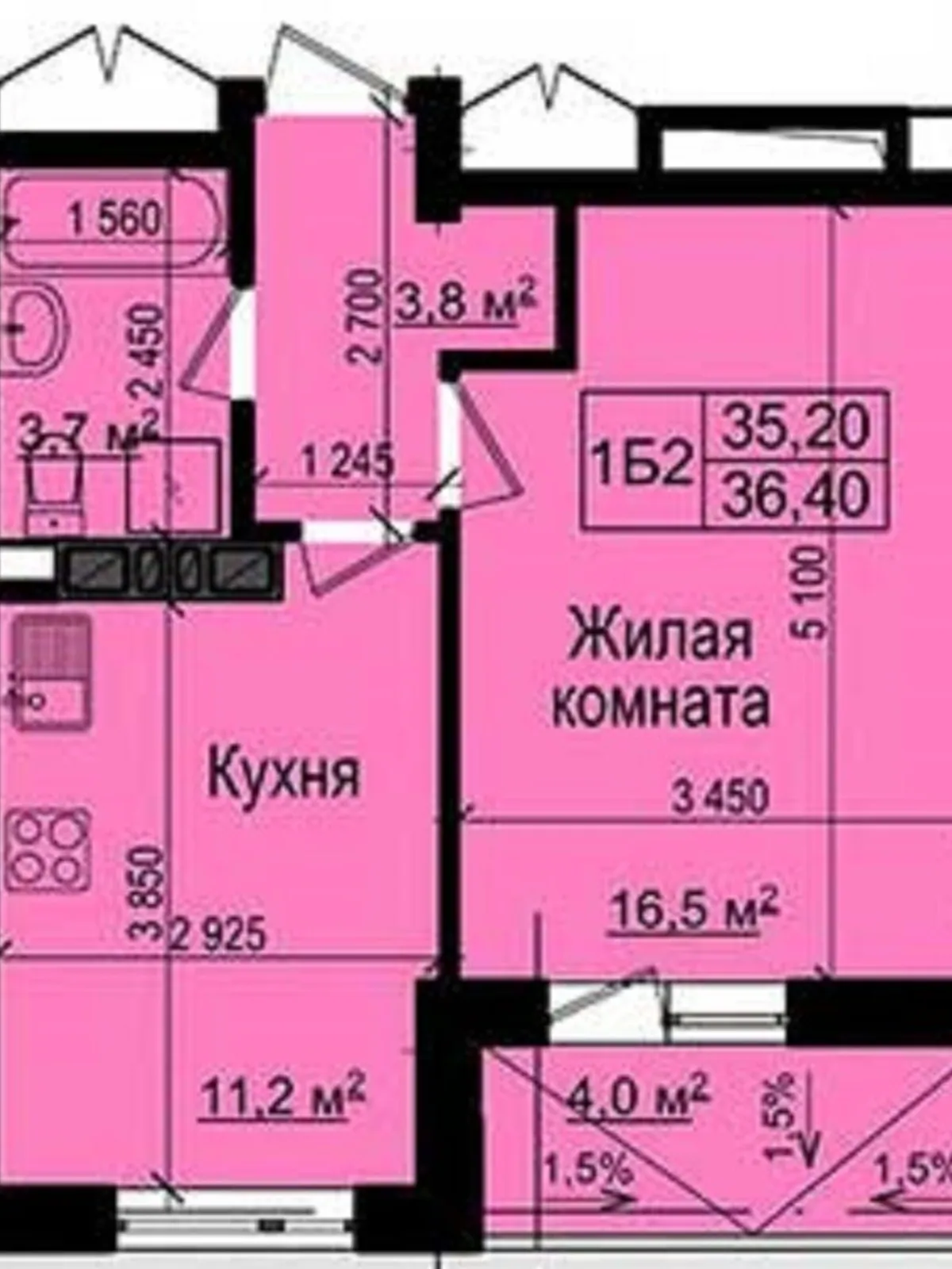 Продається 1-кімнатна квартира 36.4 кв. м у Харкові, просп. Льва Ландау - фото 1