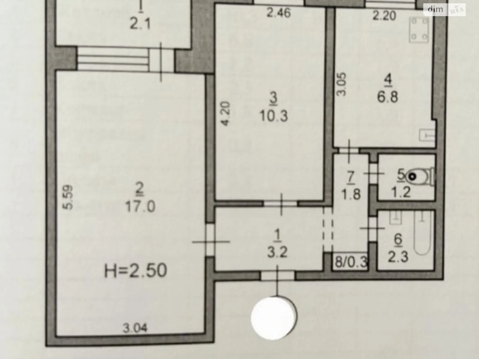 Продается 2-комнатная квартира 47 кв. м в Кривом Роге, ул. 4-й Заречный микрорайон