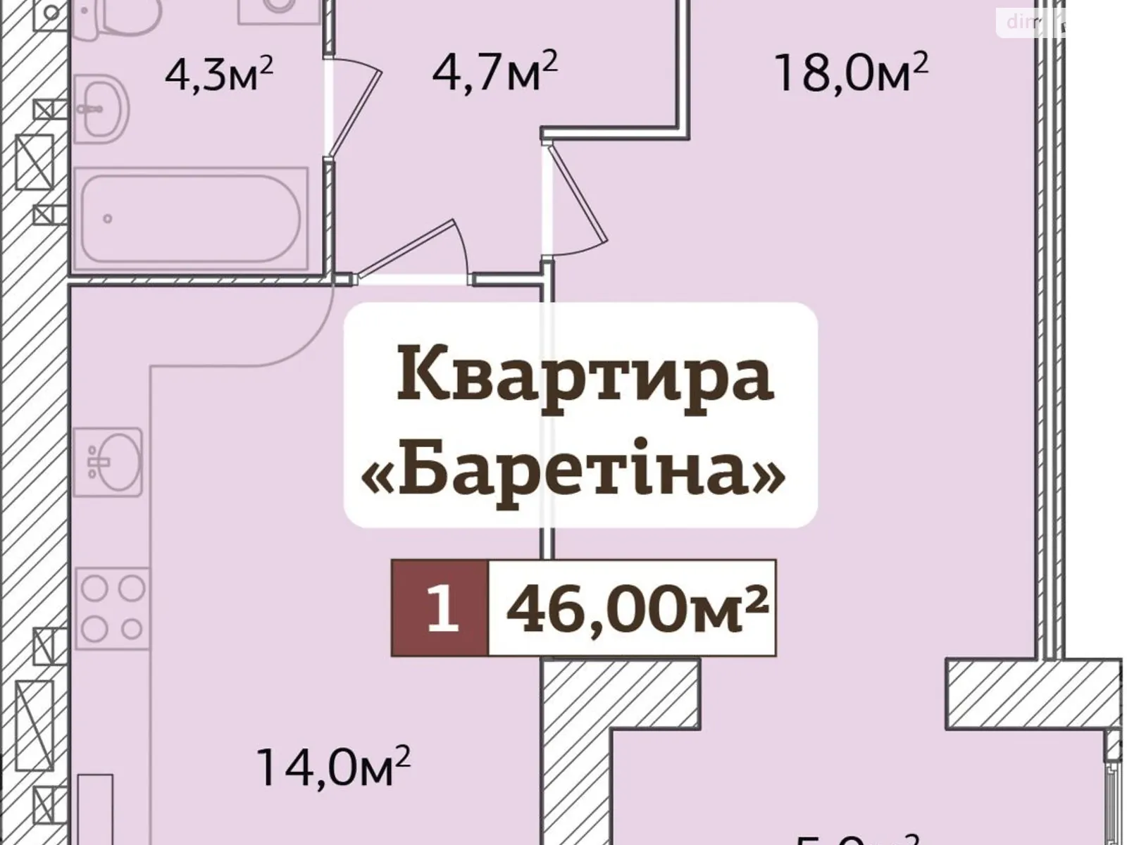 Продается 1-комнатная квартира 46 кв. м в Хмельницком, пер. Франко Ивана