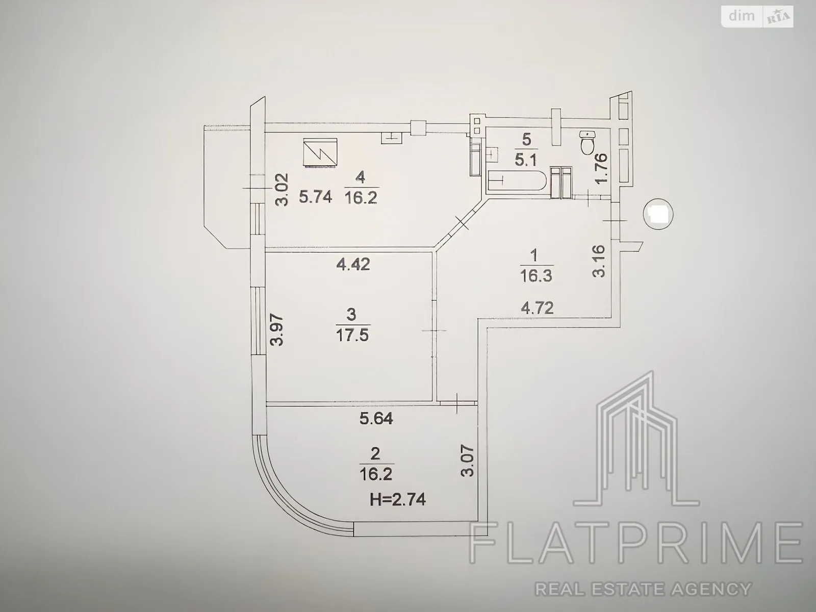 Продается 2-комнатная квартира 74 кв. м в Киеве, ул. Козацкая, 114