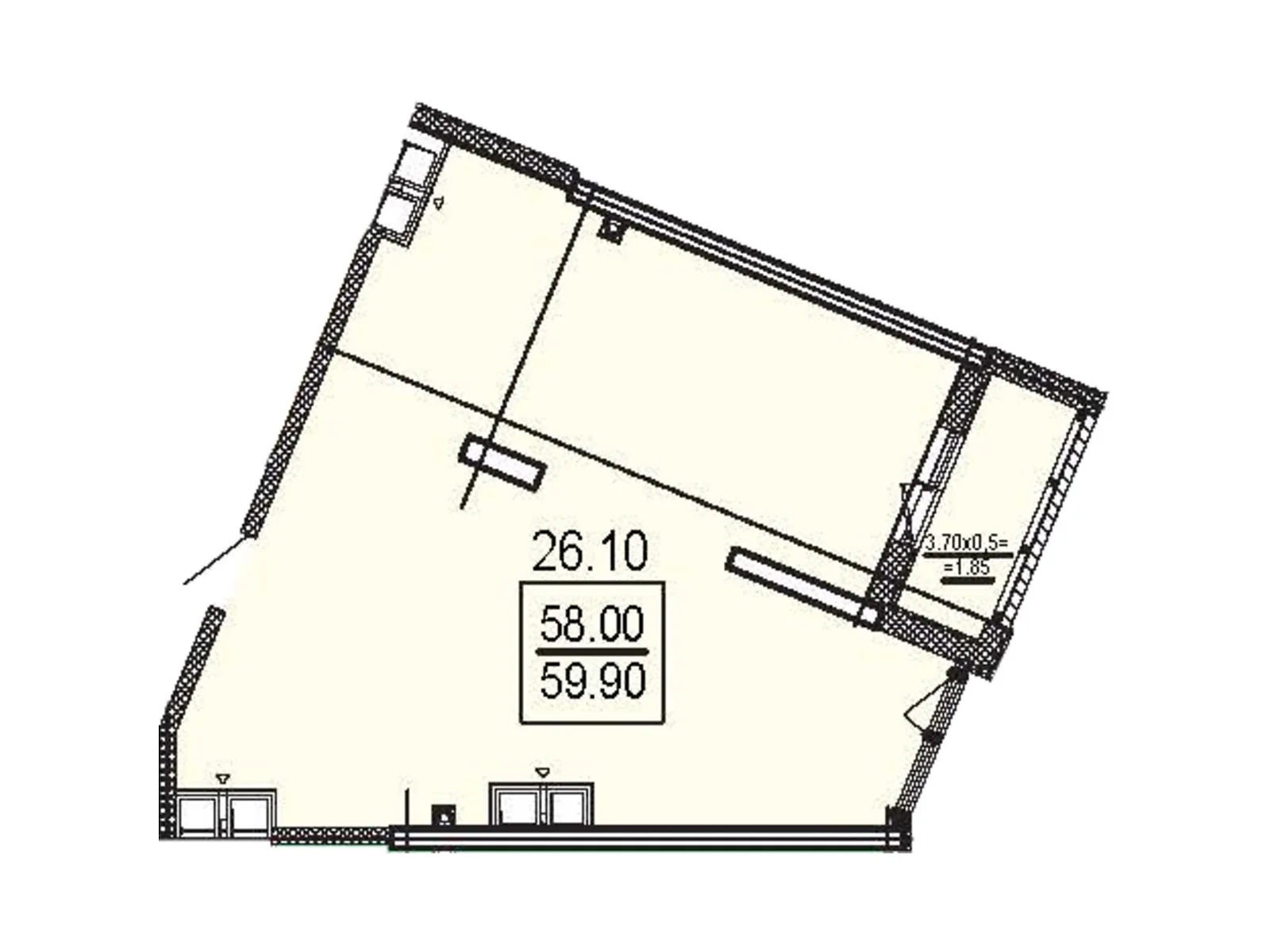 Продается 1-комнатная квартира 59.9 кв. м в Одессе, ул. Дача Ковалевского, 5 - фото 1