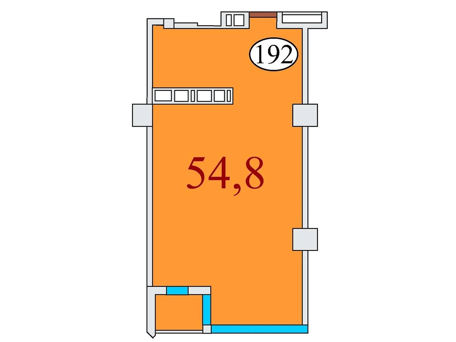 Продається 1-кімнатна квартира 54.8 кв. м у Дніпрі, вул. Айдарівська, 15