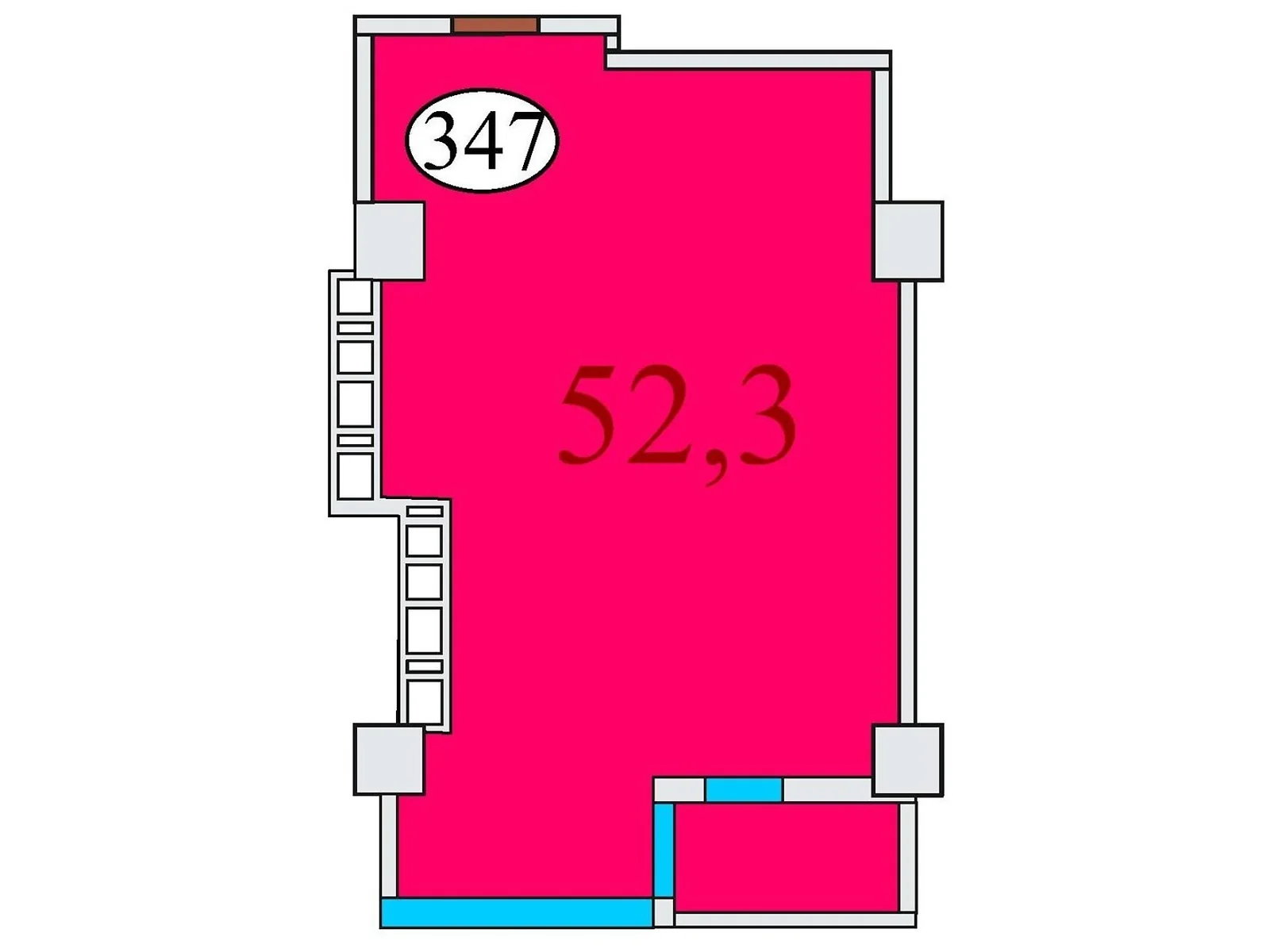 Продается 1-комнатная квартира 52.3 кв. м в Днепре, ул. Айдаривська, 15