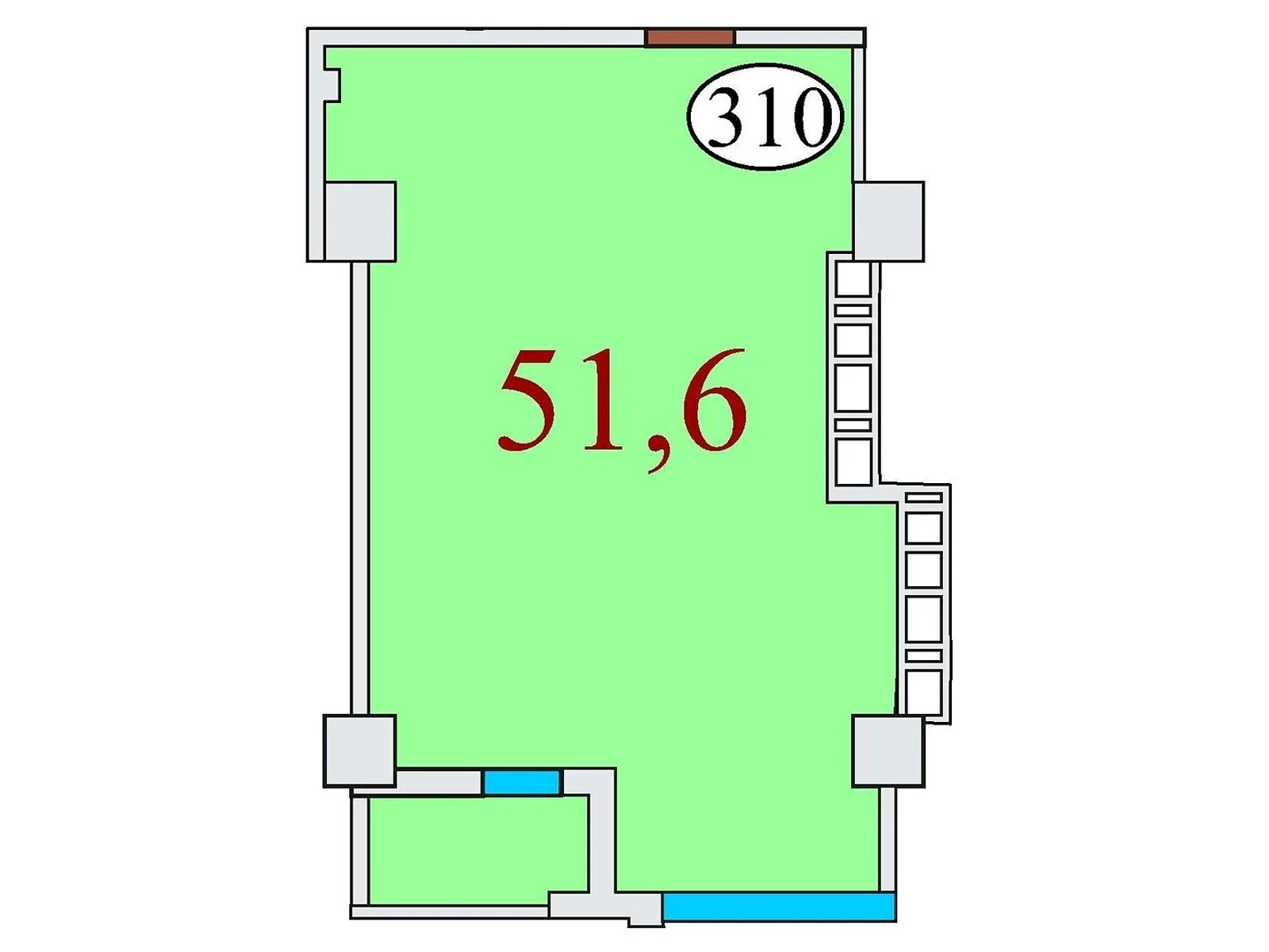 Продается 1-комнатная квартира 51.6 кв. м в Днепре, ул. Айдаривська, 15