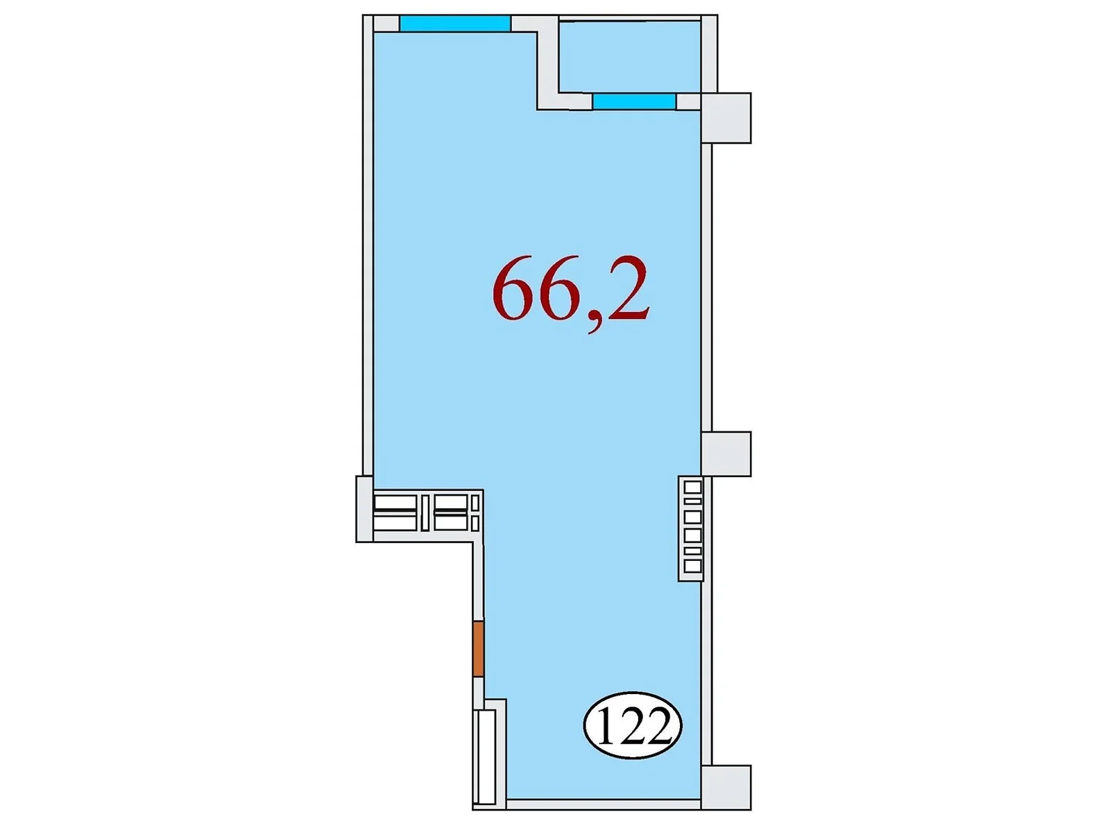 Продается 2-комнатная квартира 66.2 кв. м в Днепре, ул. Айдаривська, 15