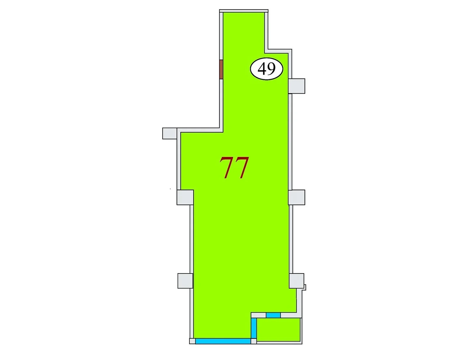 Продается 2-комнатная квартира 77 кв. м в Днепре, ул. Айдаривська, 15