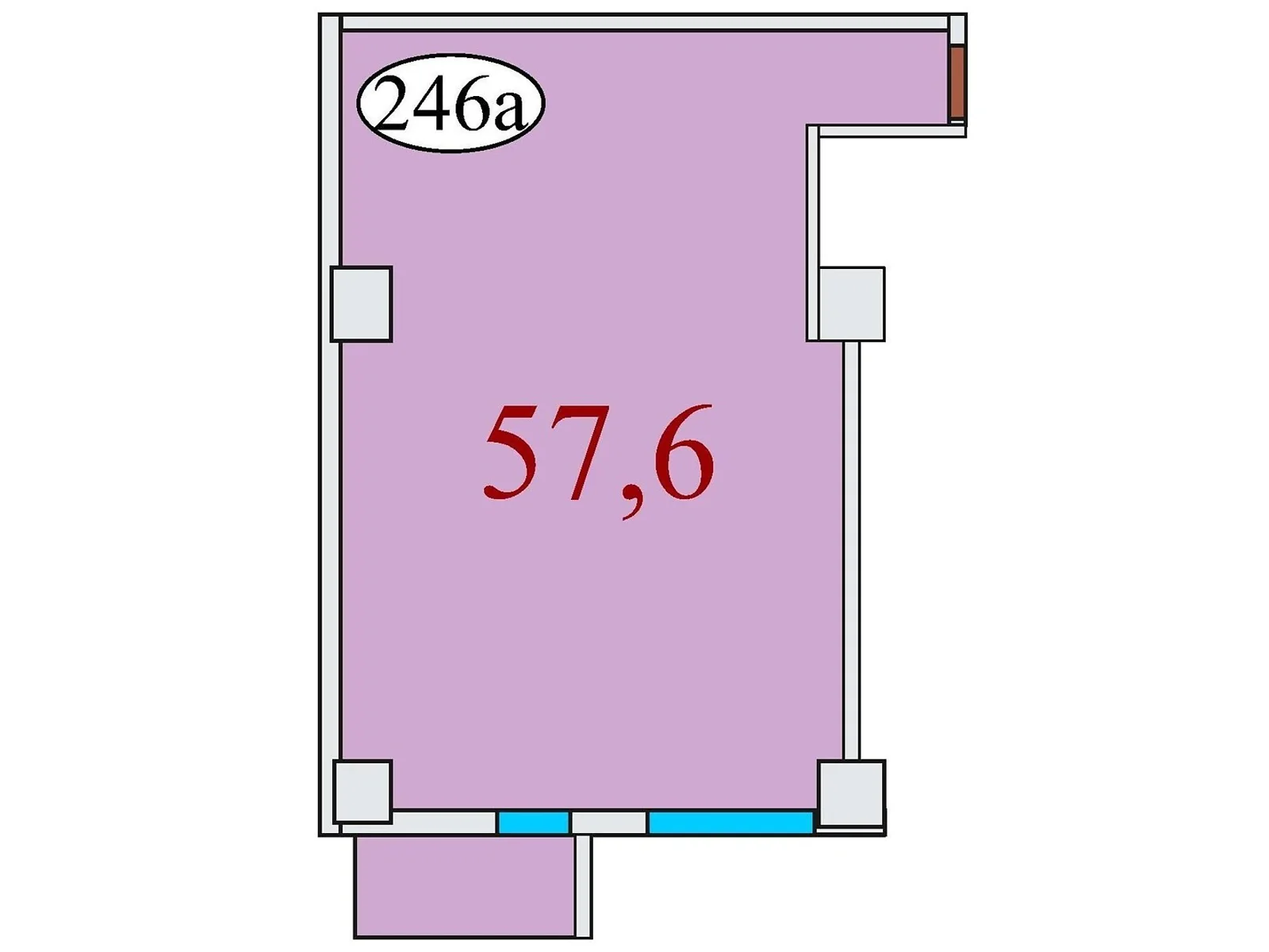 Продается 1-комнатная квартира 57.6 кв. м в Днепре, ул. Айдаривська, 15