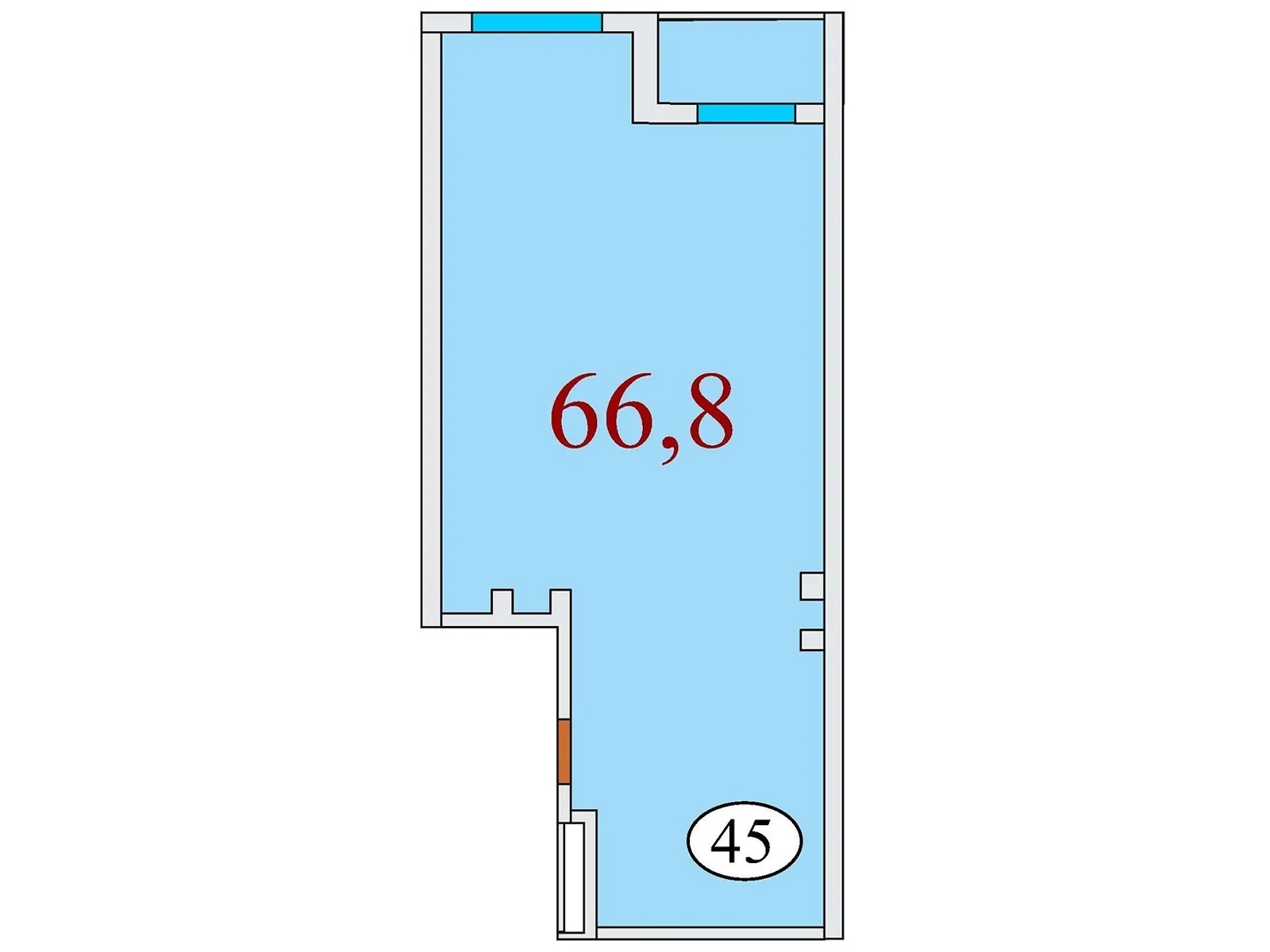 Продается 1-комнатная квартира 66.8 кв. м в Днепре, ул. Айдаривська, 15 - фото 1