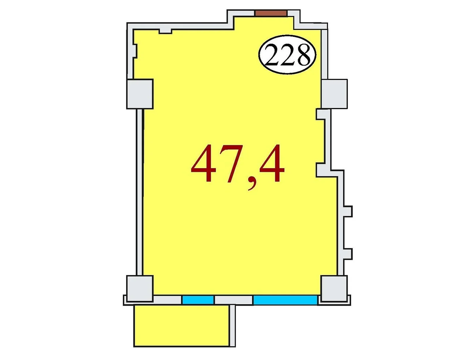 Продается 1-комнатная квартира 47.4 кв. м в Днепре, ул. Айдаривська, 15 - фото 1