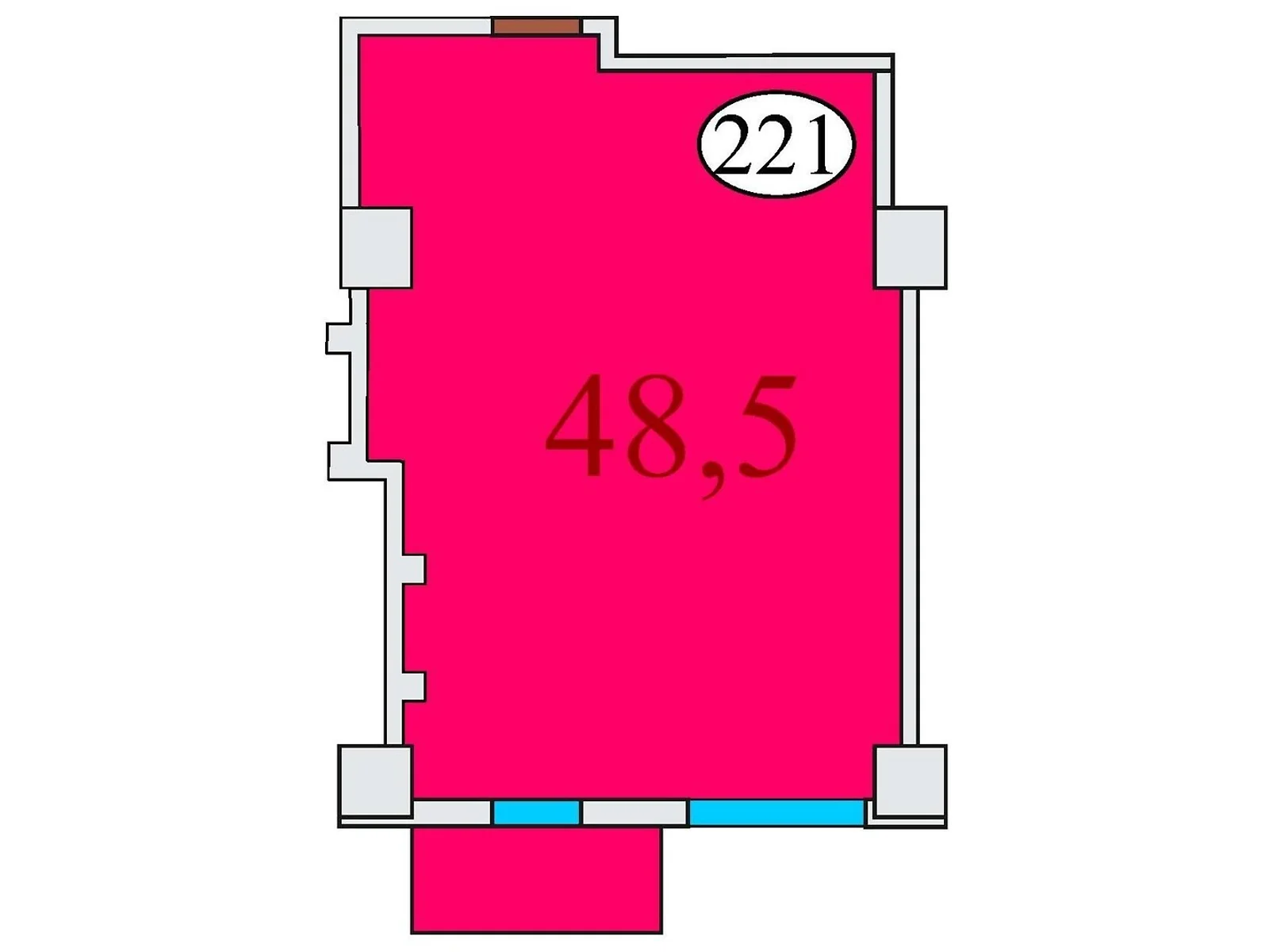 Продается 1-комнатная квартира 48.5 кв. м в Днепре, ул. Айдаривська, 15