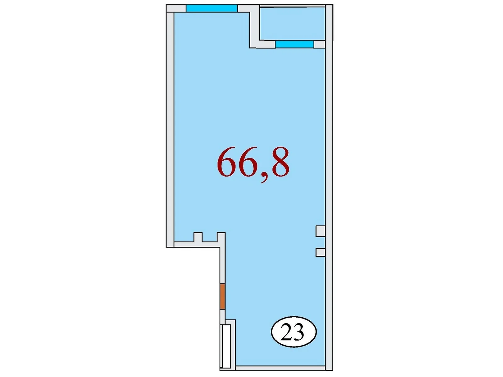 Продается 1-комнатная квартира 66.8 кв. м в Днепре, ул. Айдаривська, 15 - фото 1