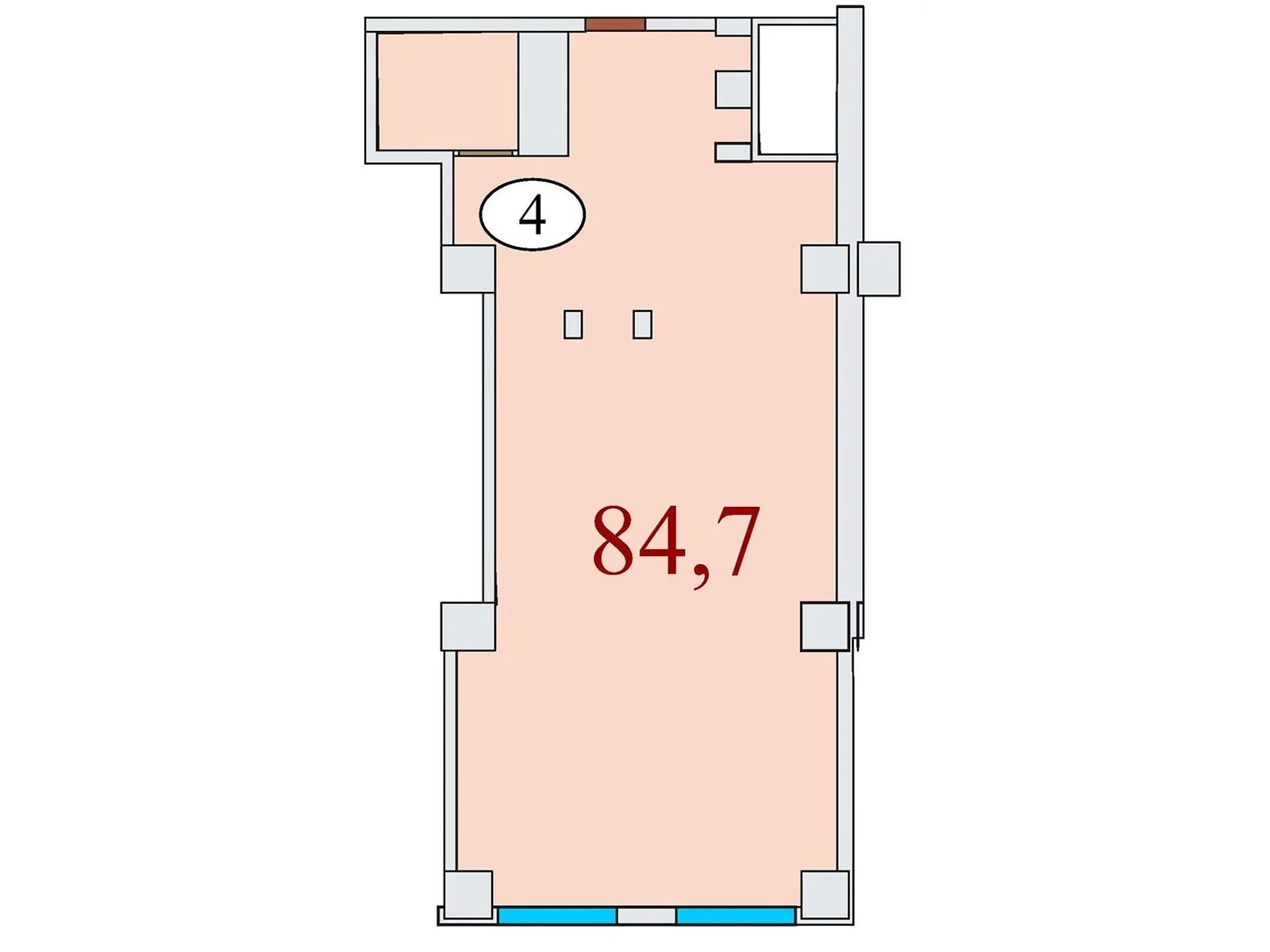 Продається 2-кімнатна квартира 84.7 кв. м у Дніпрі, вул. Айдарівська, 15