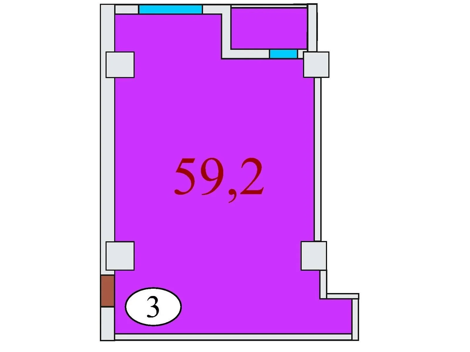 Продается 1-комнатная квартира 59.2 кв. м в Днепре, ул. Айдаривська, 15