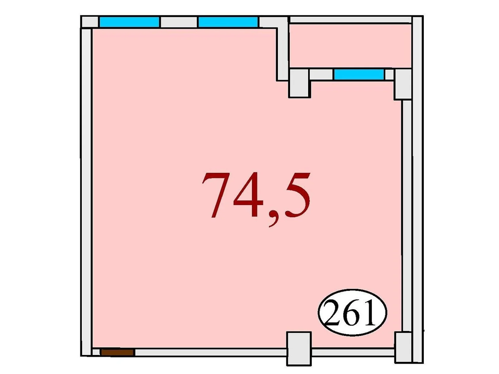 Продається 2-кімнатна квартира 74.5 кв. м у Дніпрі, вул. Степана Бандери(Шмідта), 15