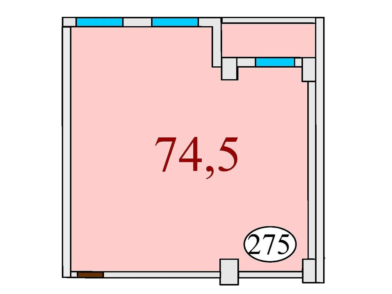 Продається 2-кімнатна квартира 74.5 кв. м у Дніпрі, вул. Степана Бандери(Шмідта), 15