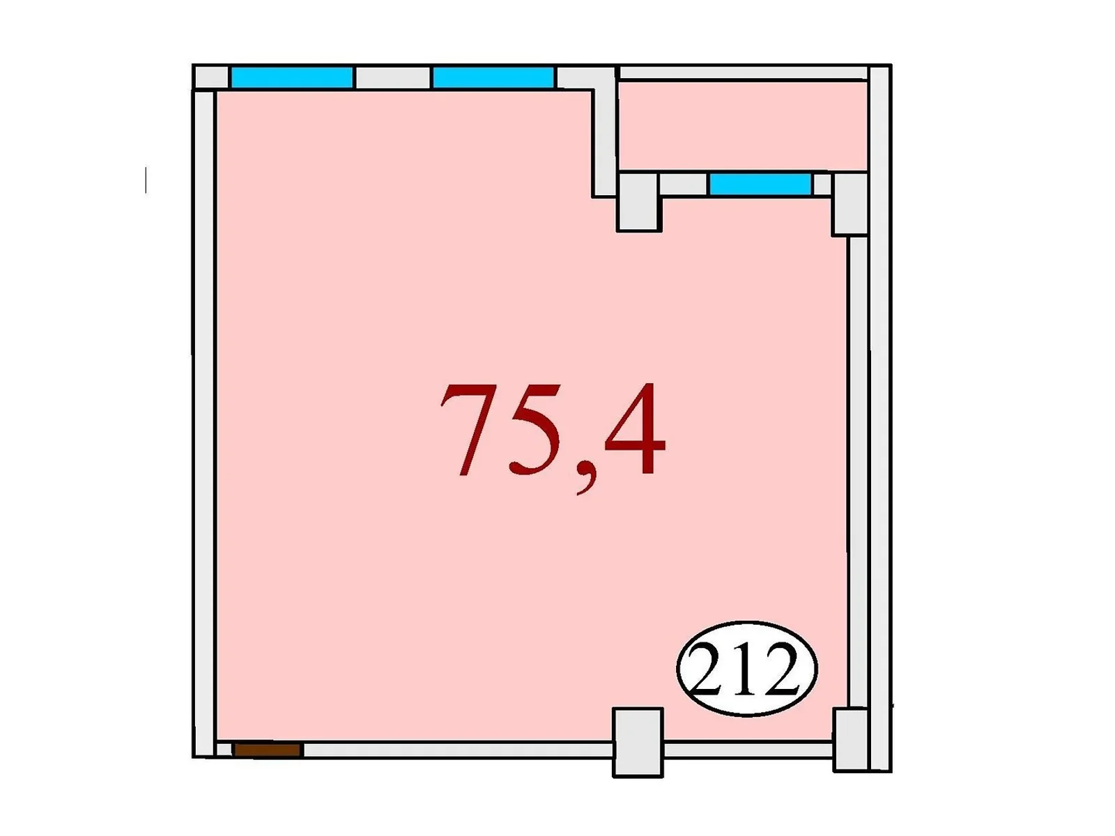 Продається 2-кімнатна квартира 75.4 кв. м у Дніпрі, вул. Степана Бандери(Шмідта), 15