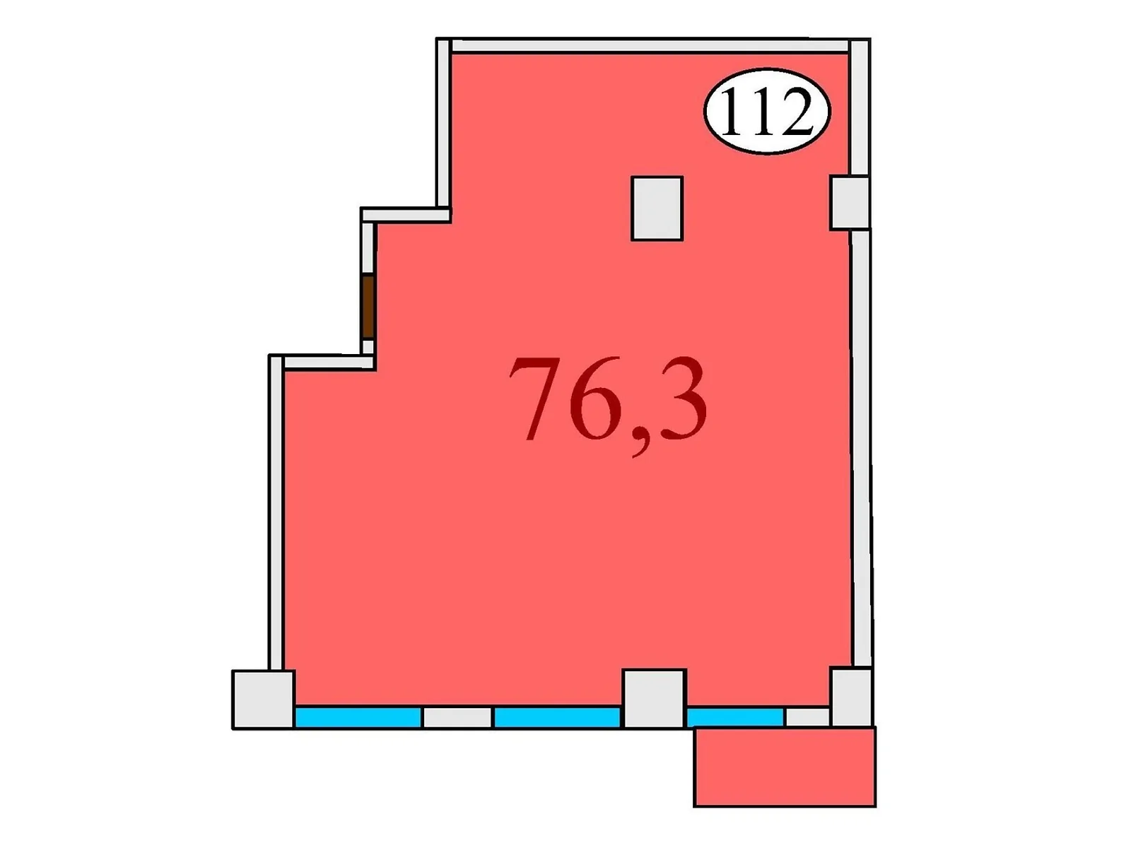 Продається 2-кімнатна квартира 76.3 кв. м у Дніпрі, вул. Степана Бандери(Шмідта), 15