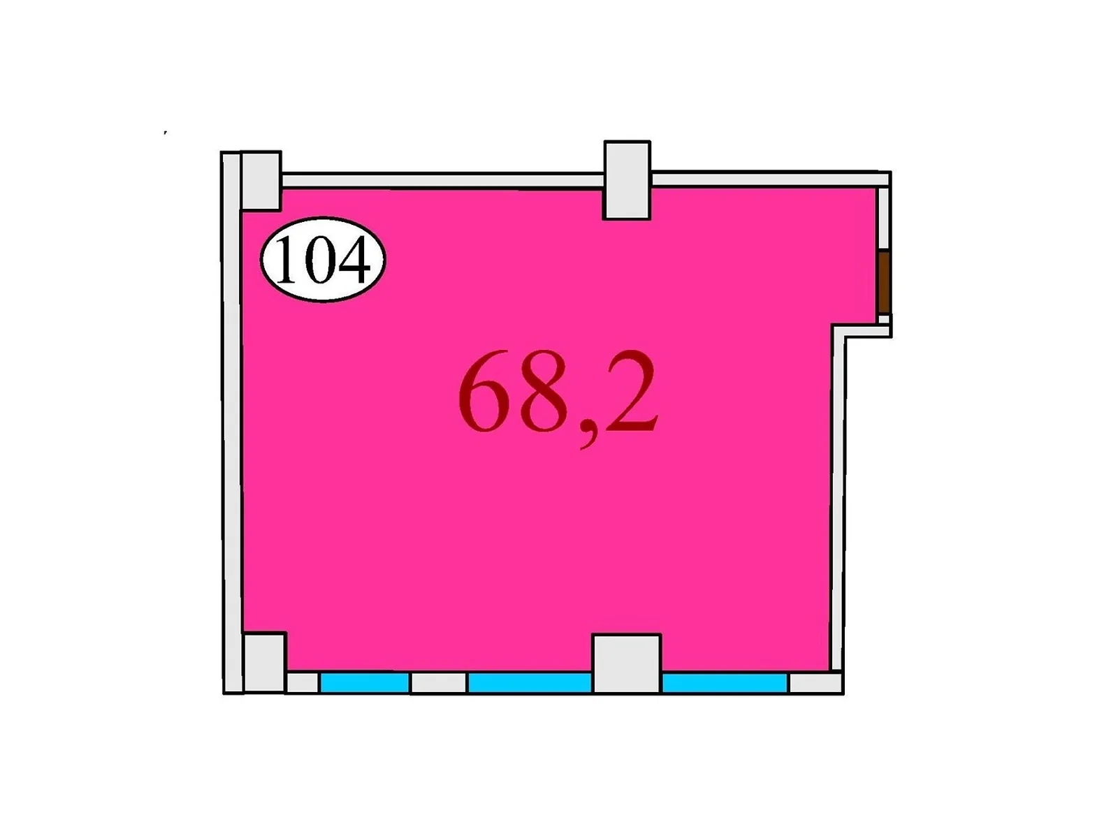 Продається 2-кімнатна квартира 68.2 кв. м у Дніпрі, цена: 69564 $