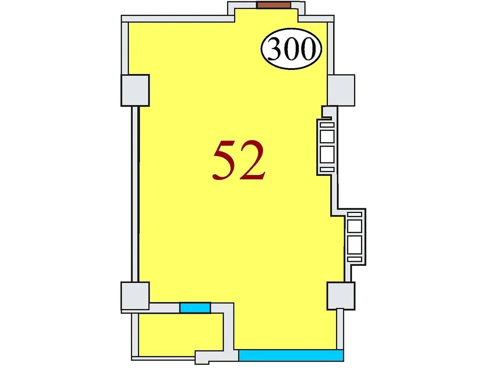 Продается 1-комнатная квартира 52 кв. м в Днепре