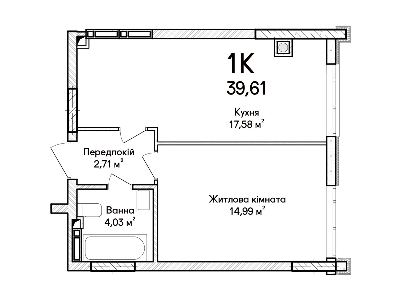 Продається 1-кімнатна квартира 39 кв. м у Ірпені, вул. Достоєвського