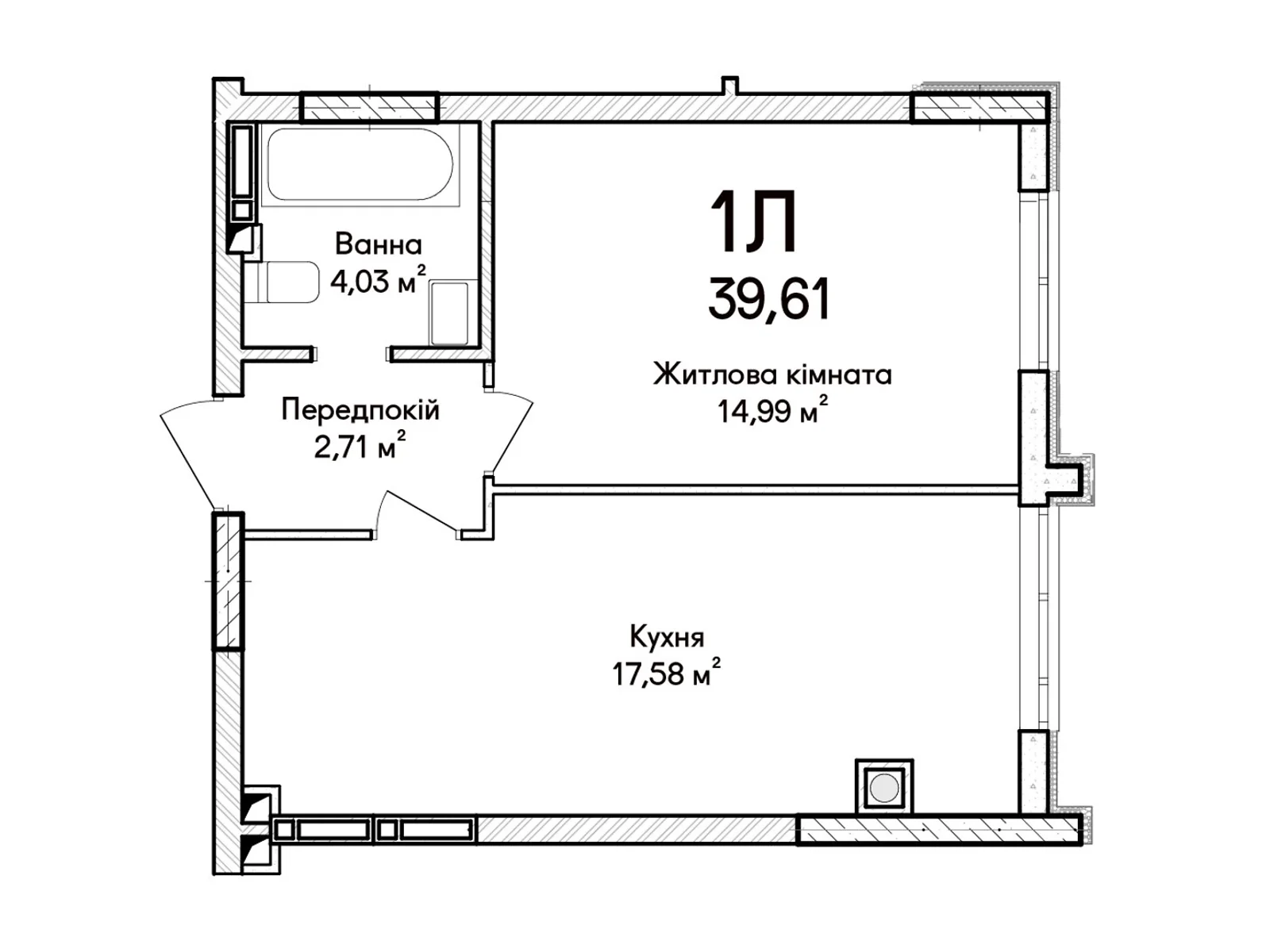 Продается 1-комнатная квартира 37 кв. м в Ирпене, ул. Достоевского