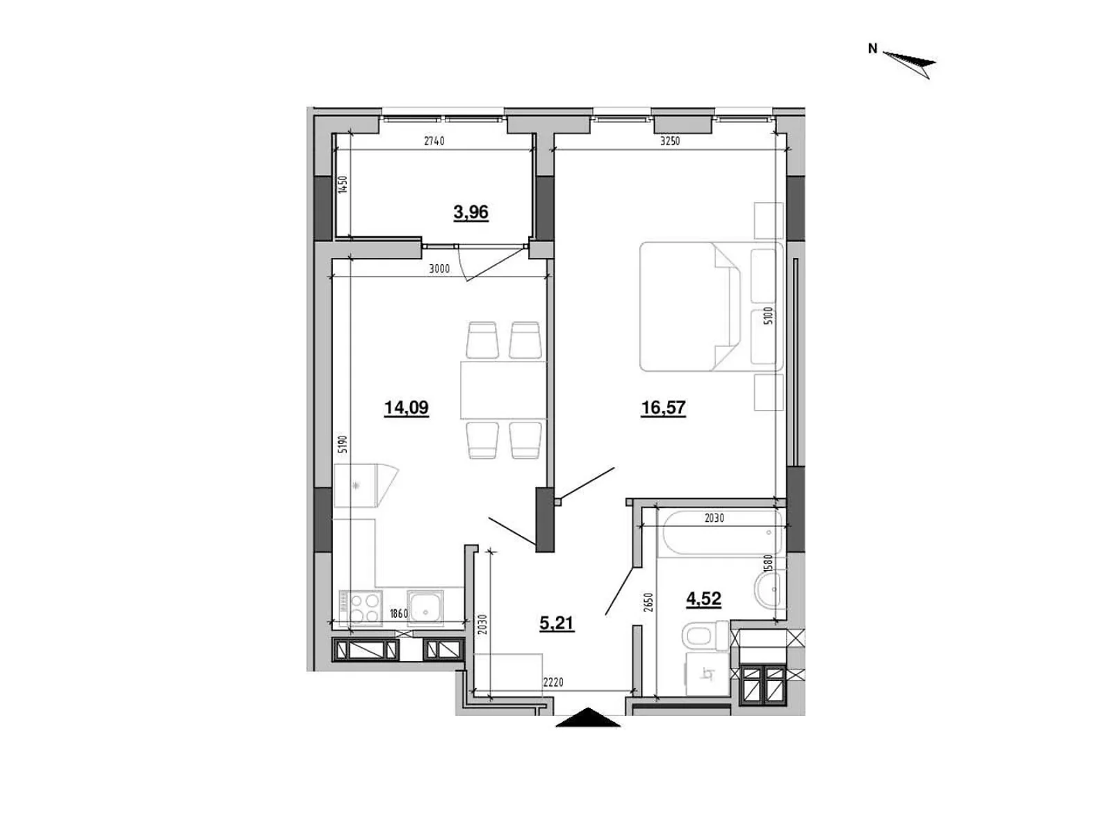 Продается 1-комнатная квартира 44.35 кв. м в Львове, ул. Новознесенская