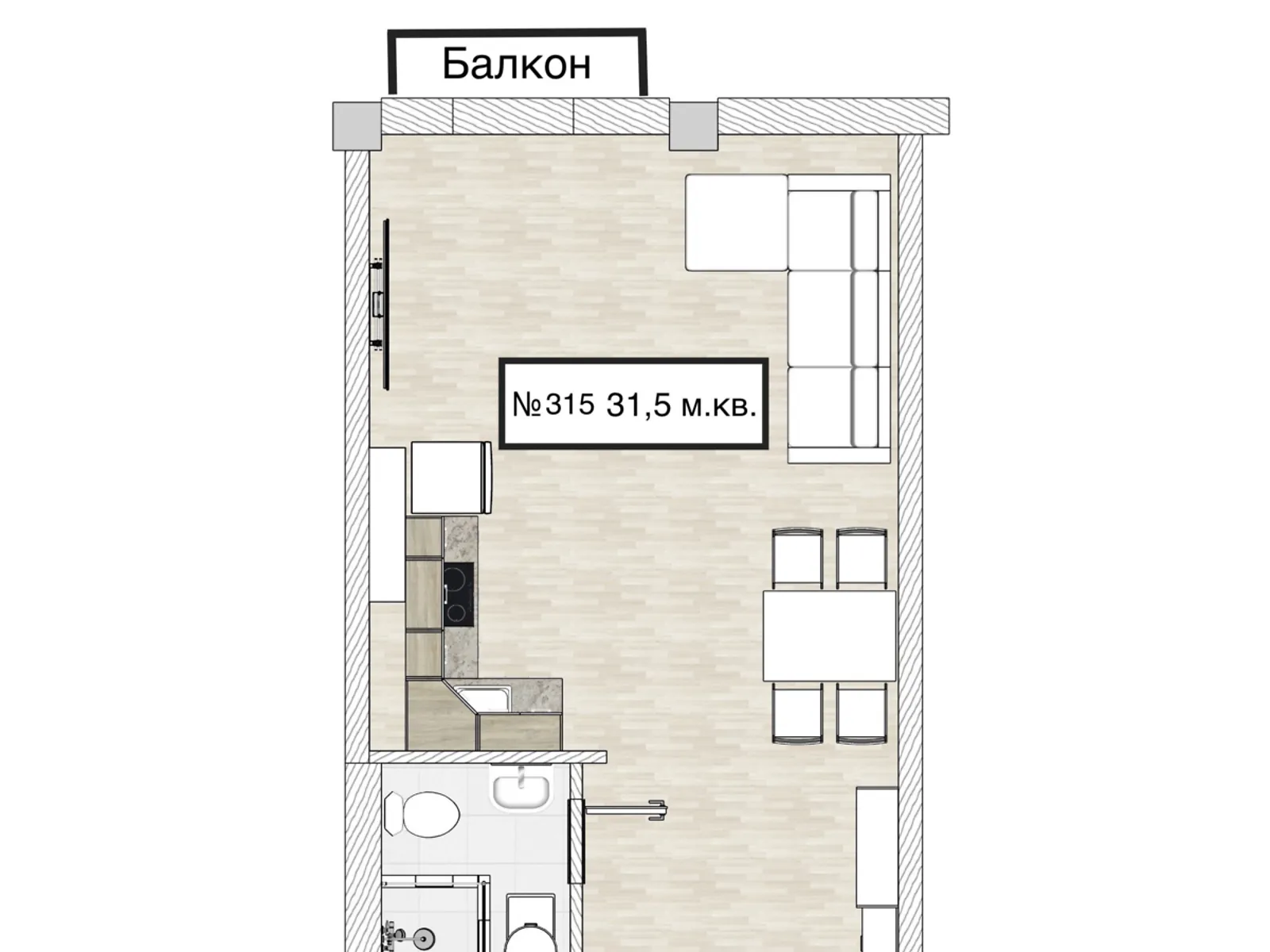 Продається 1-кімнатна квартира 32 кв. м у Одесі - фото 2