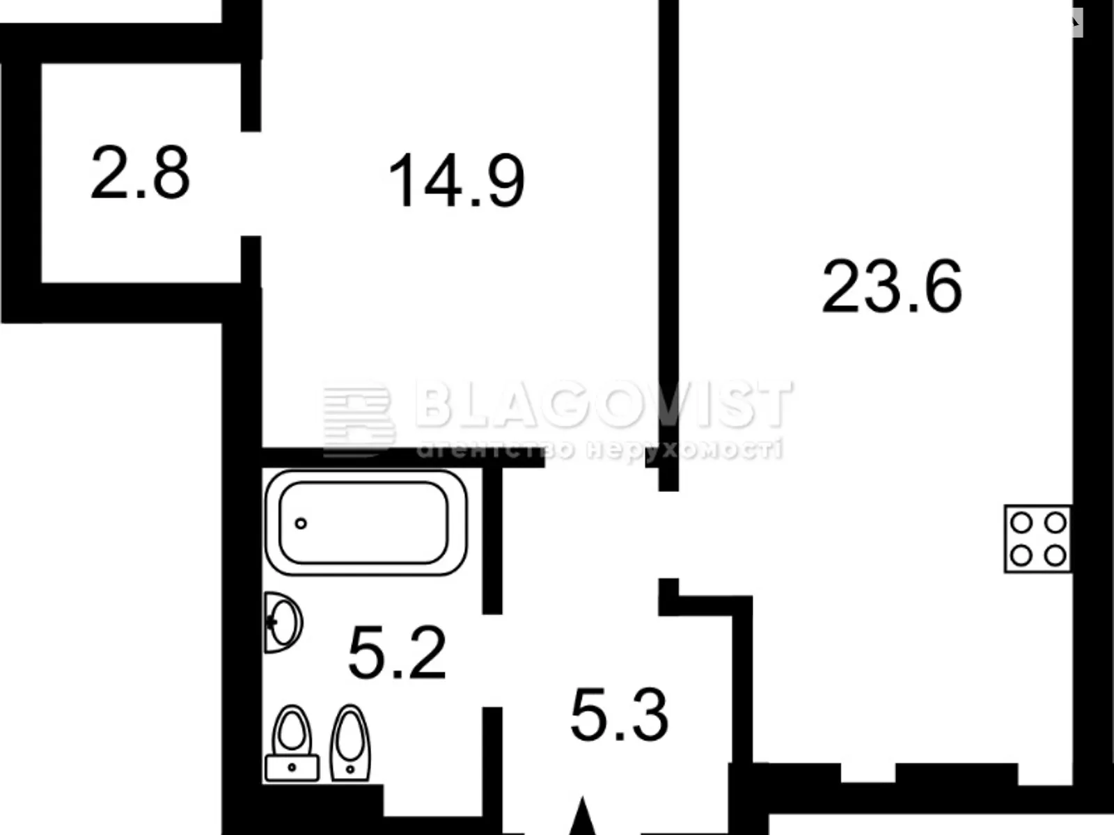 Продается 1-комнатная квартира 51.8 кв. м в Киеве, ул. Николая Пимоненко, 19 - фото 1