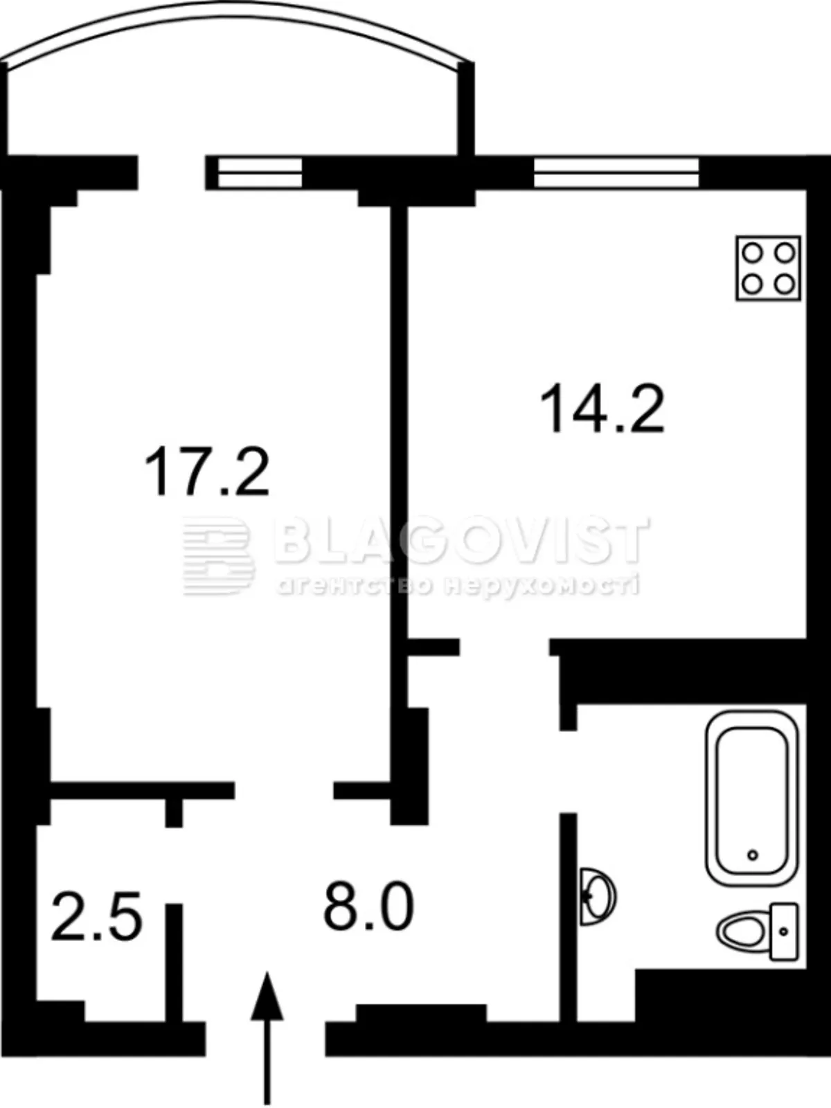 Продается 1-комнатная квартира 50 кв. м в Киеве, ул. Виктора Забилы, 5