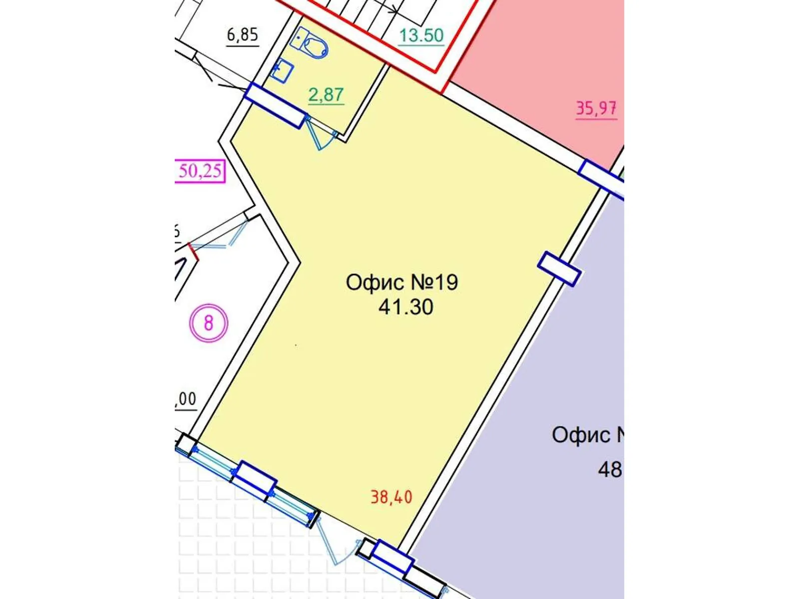 Продается помещения свободного назначения 42 кв. м в 12-этажном здании - фото 2