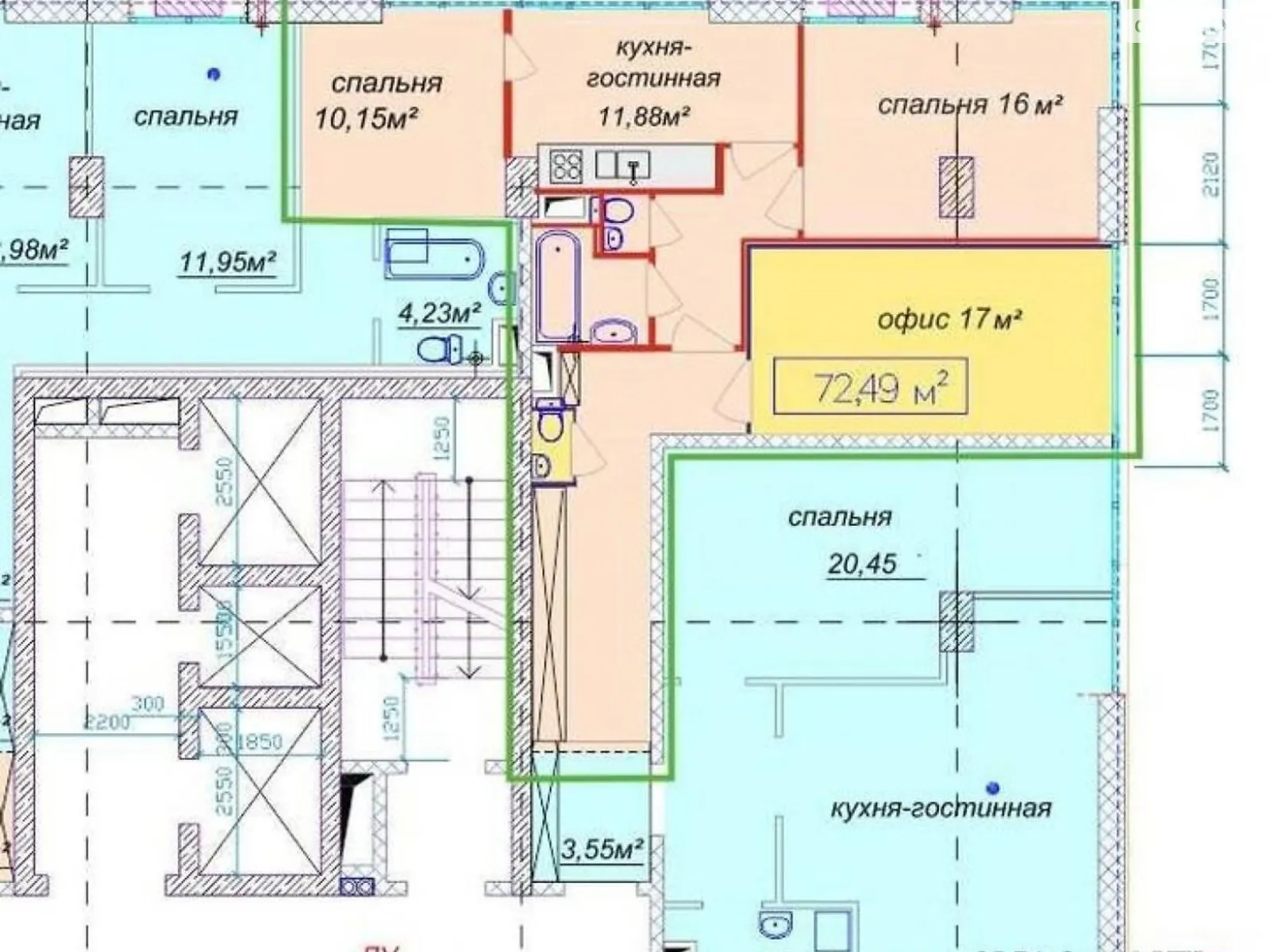 Продается 4-комнатная квартира 72.49 кв. м в Днепре, ул. Европейская