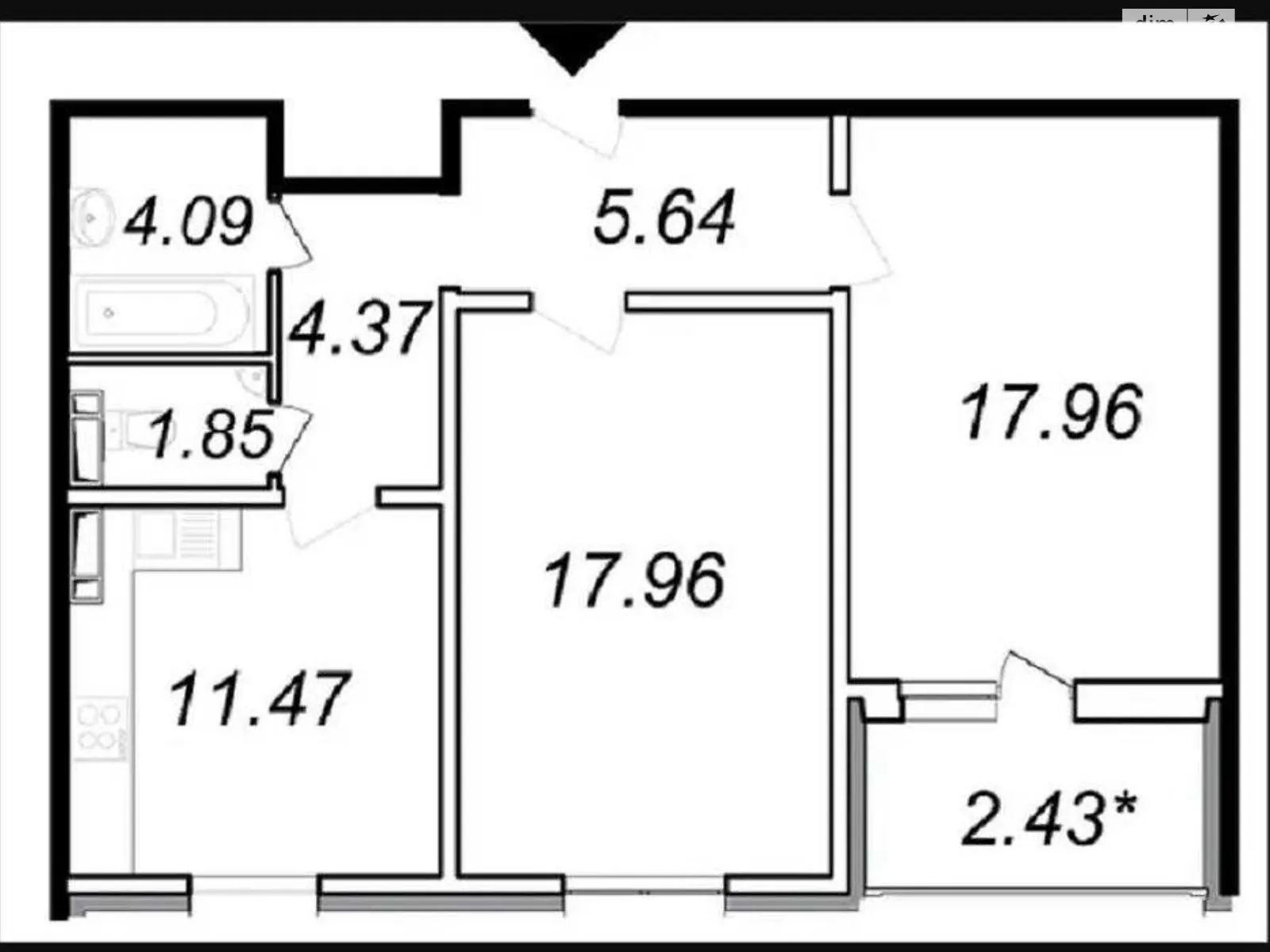 Продается 2-комнатная квартира 66 кв. м в Киеве, ул. Сергeя Данченко, 3