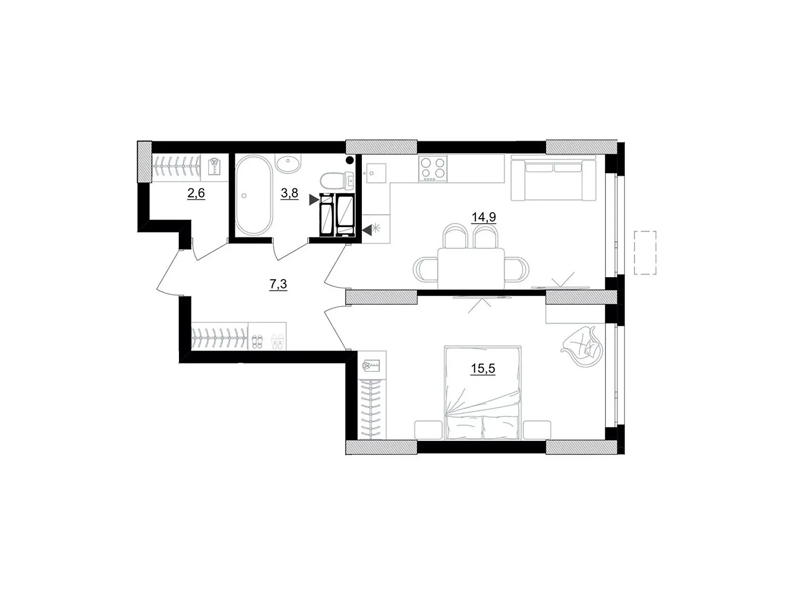 Продается 1-комнатная квартира 44.1 кв. м в Киеве, ул. Березняковская, 29