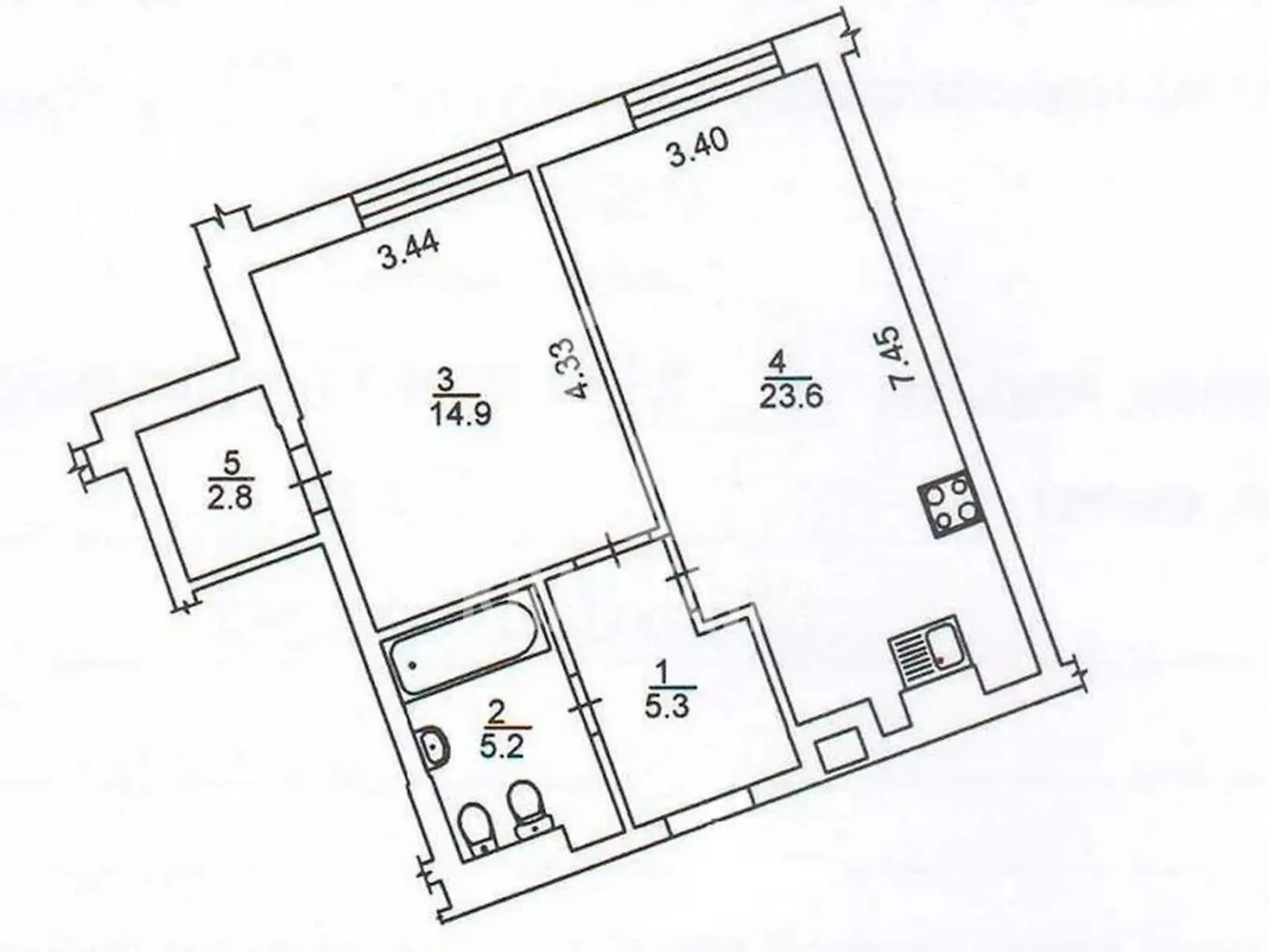 Продается 1-комнатная квартира 51.8 кв. м в Киеве, ул. Николая Пимоненко, 19