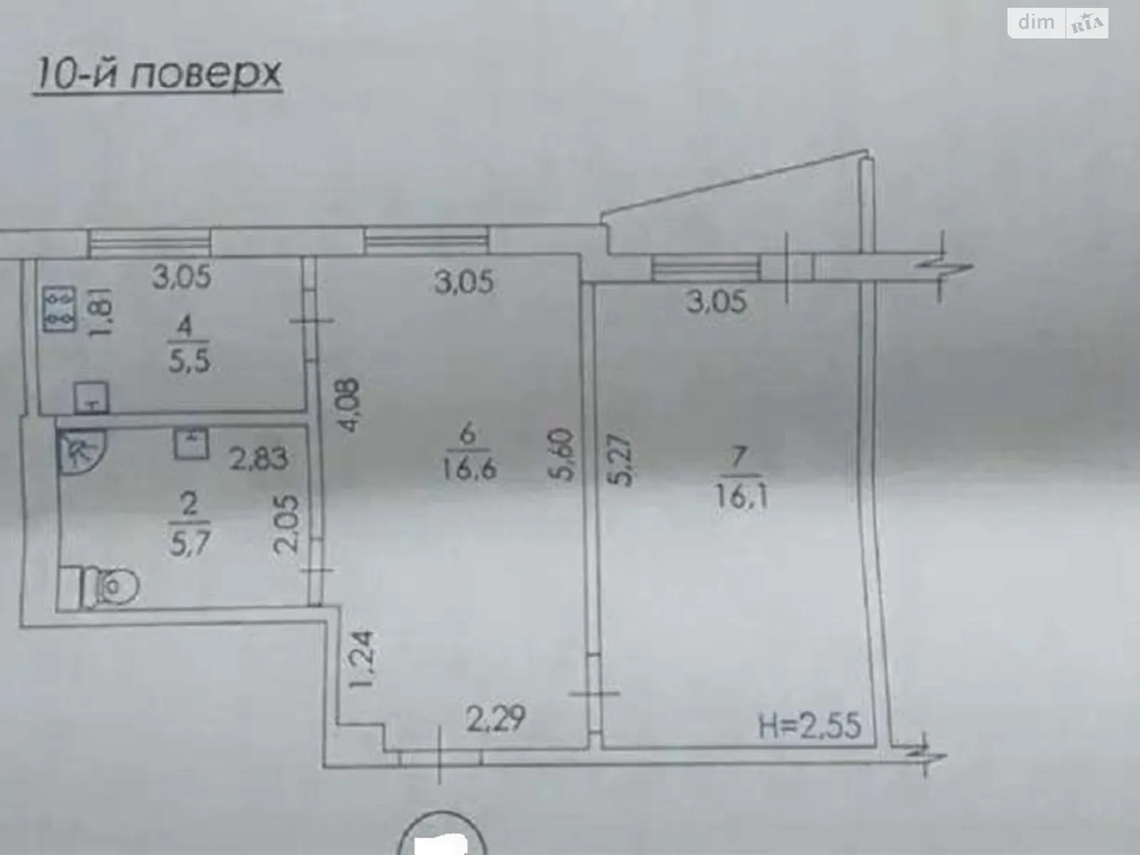 Продається 2-кімнатна квартира 43 кв. м у Харкові, вул. Академіка Барабашова