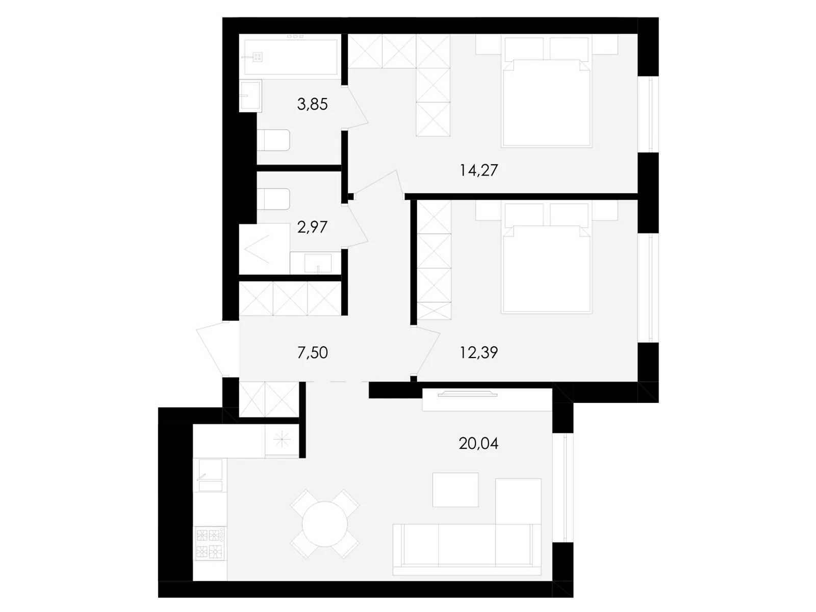 Продается 2-комнатная квартира 61 кв. м в Сокольниках, ул. Героев Майдана