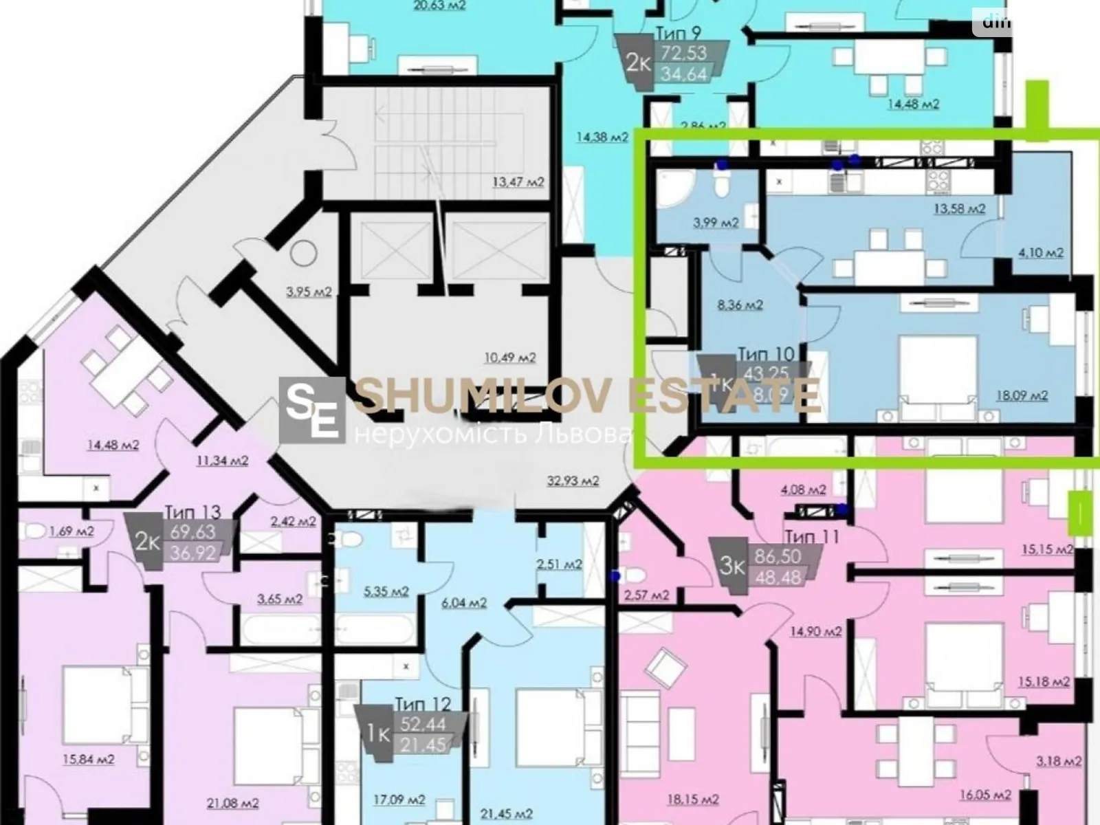 Продается 1-комнатная квартира 46.7 кв. м в Львове, ул. Городоцкая - фото 1