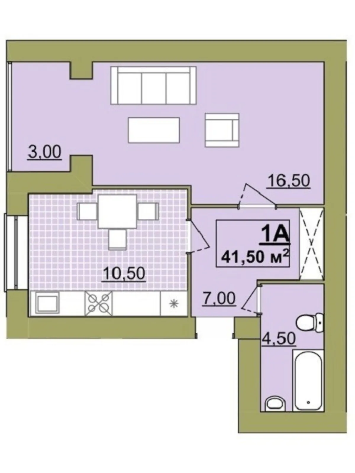 Продается 1-комнатная квартира 41.5 кв. м в Ивано-Франковске, ул. Высочана Семена, 18 - фото 1
