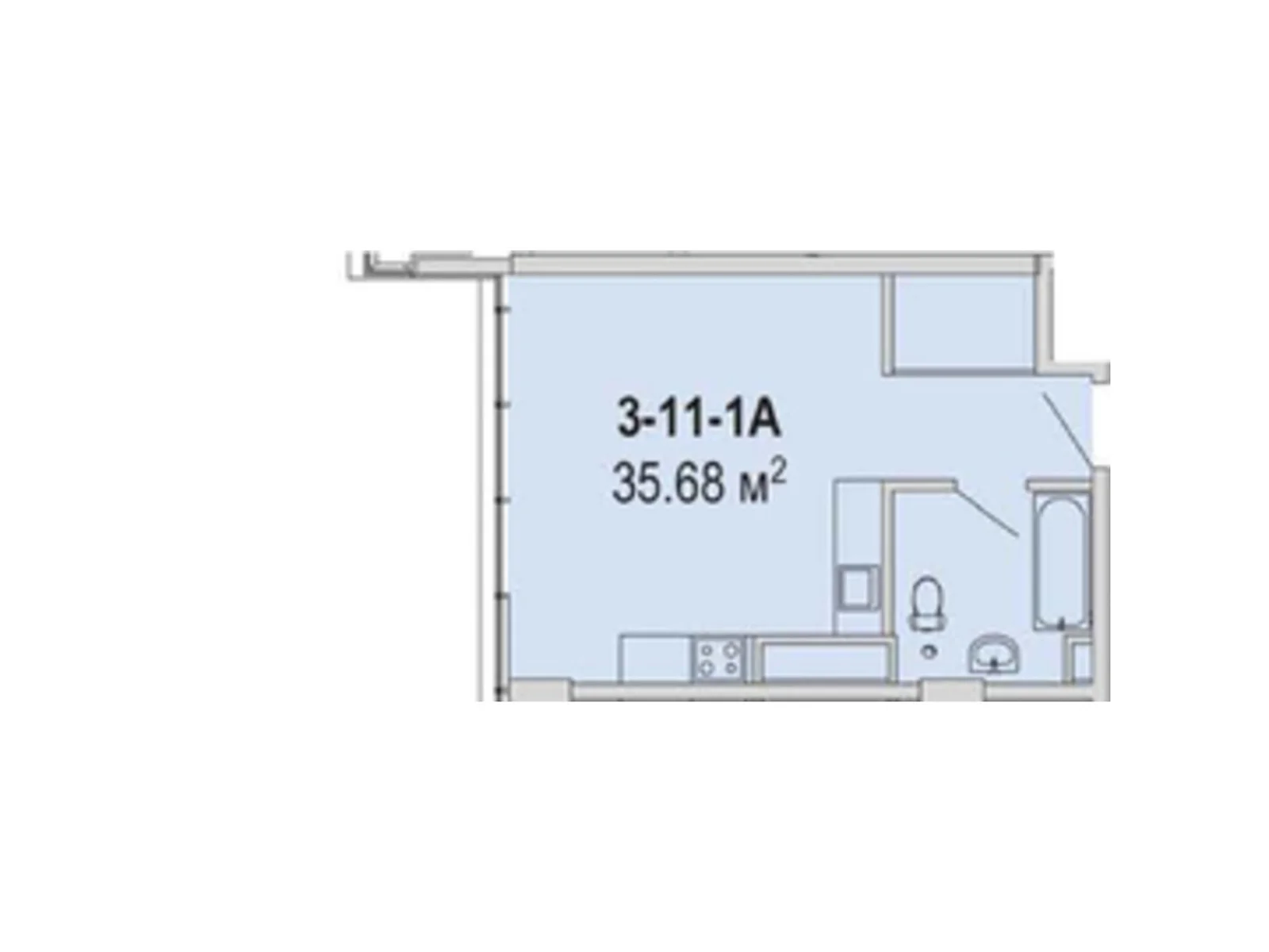 Продается 1-комнатная квартира 35.68 кв. м в Днепре, цена: 62083 $