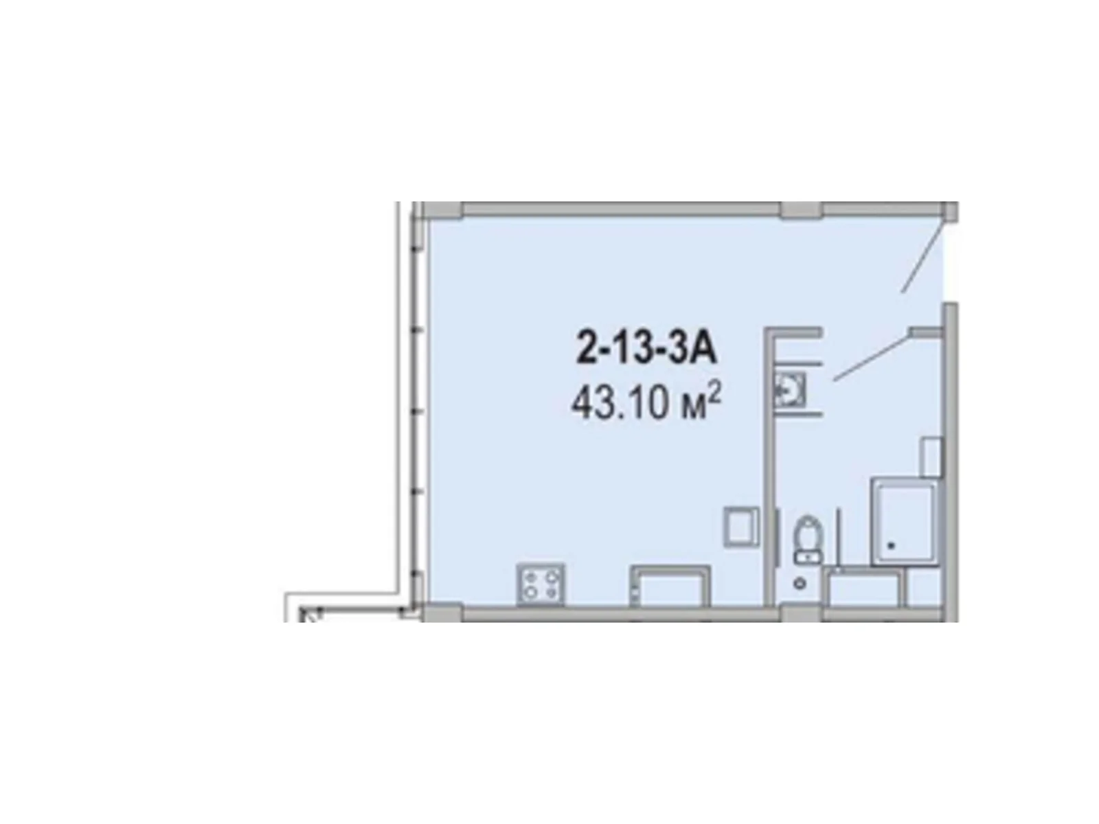 Продается 1-комнатная квартира 43.1 кв. м в Днепре, ул. Овражная, 15 - фото 1